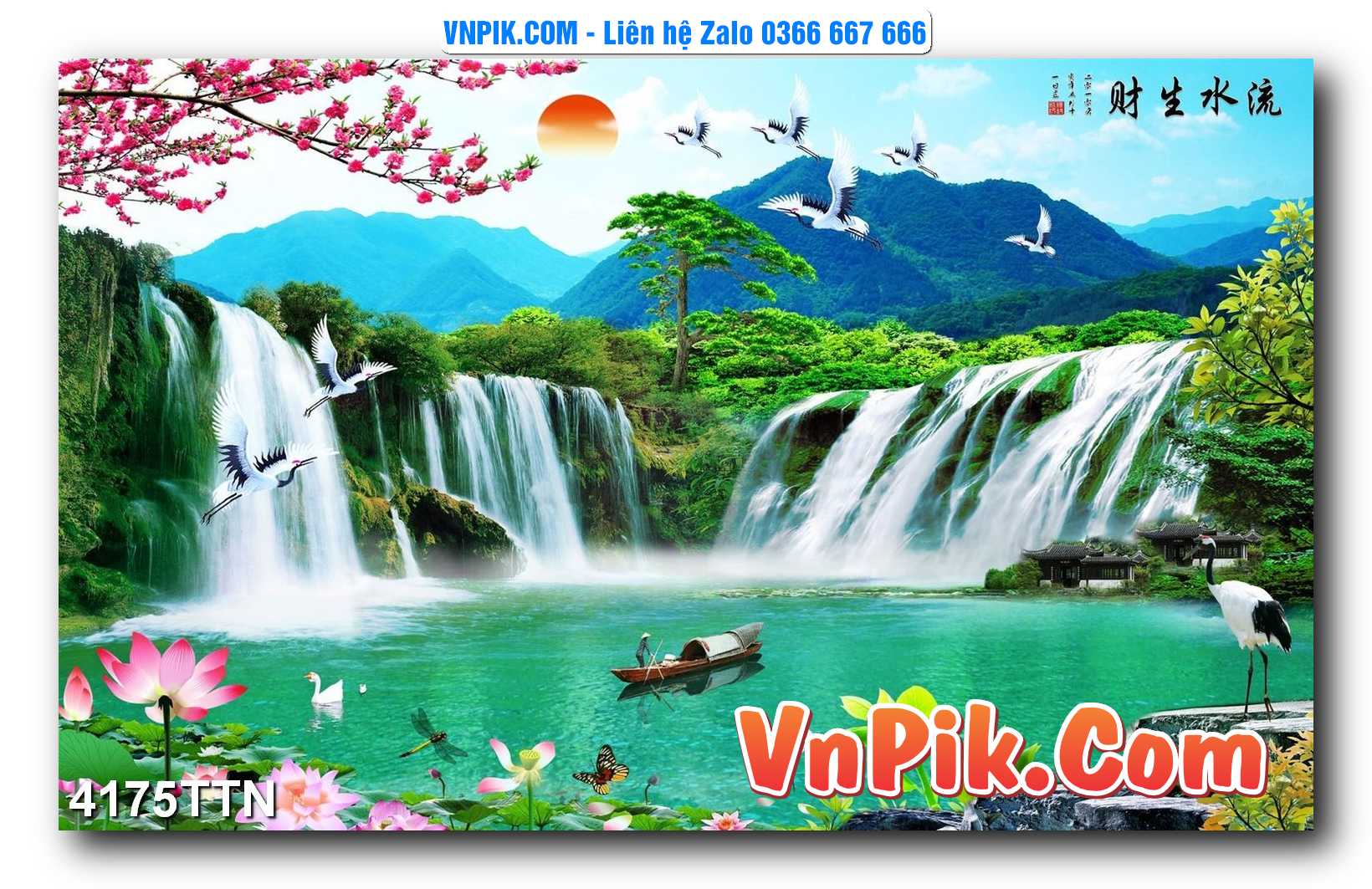 Tranh thác nước – Tranh phong thủy – Tranh treo tường mã 4175TTN