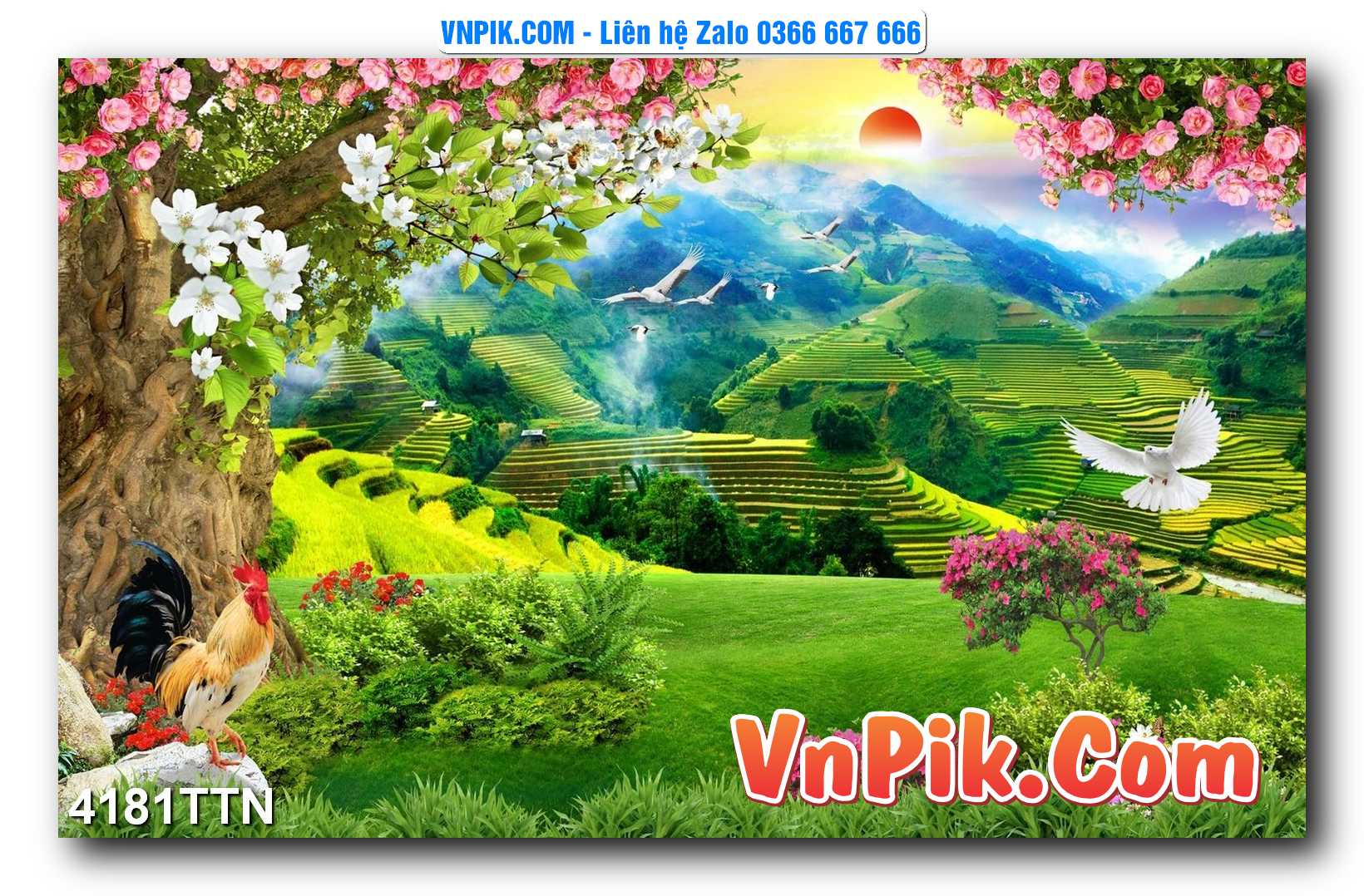Tranh thác nước – Tranh phong thủy – Tranh treo tường mã 4181TTN
