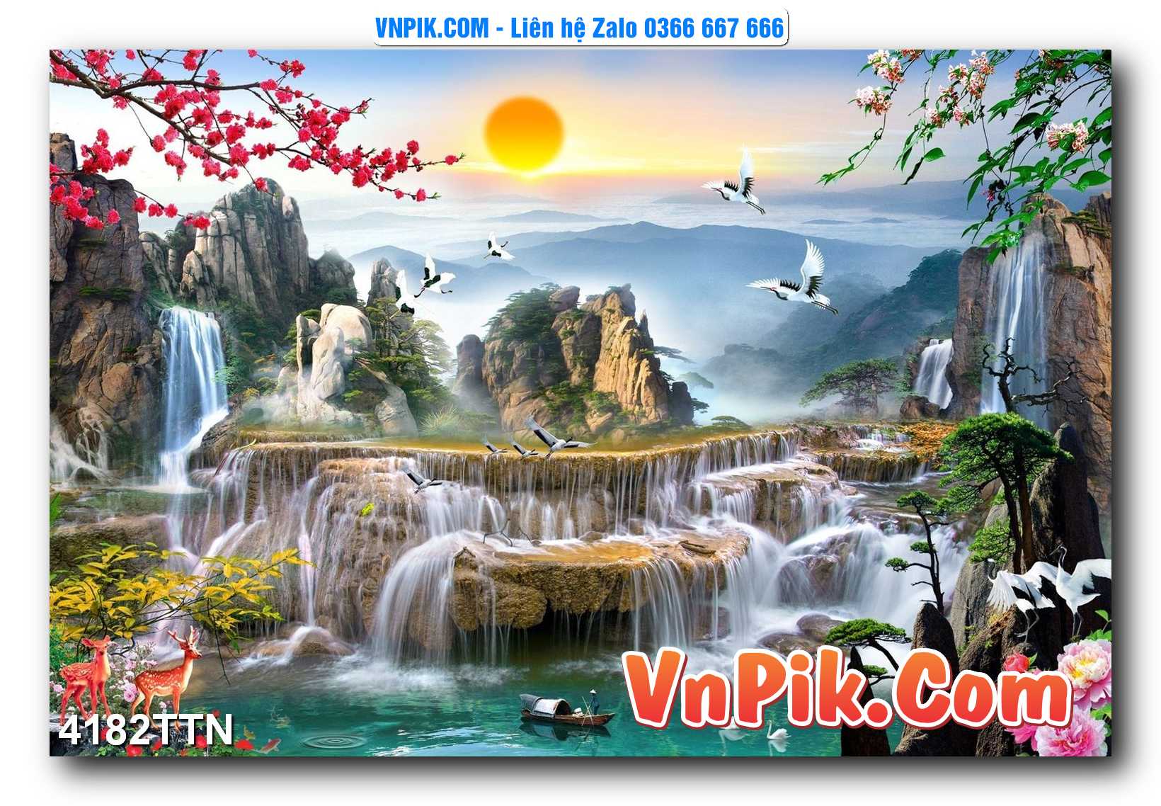 Tranh thác nước – Tranh phong thủy – Tranh treo tường mã 4182TTN