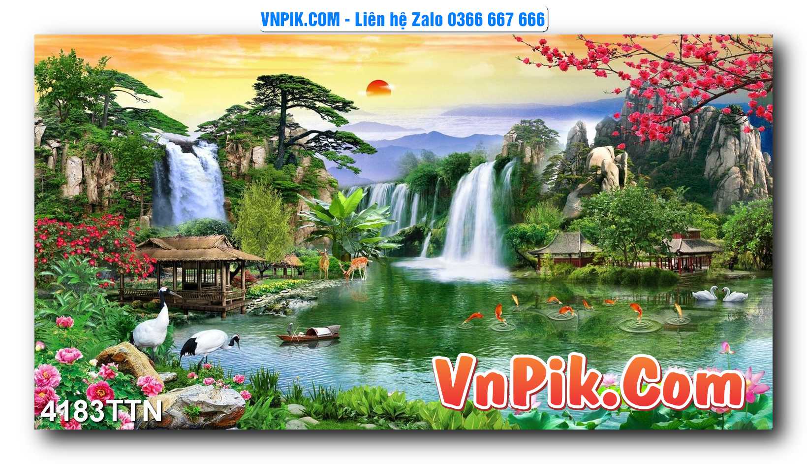 Tranh thác nước – Tranh phong thủy – Tranh treo tường mã 4183TTN