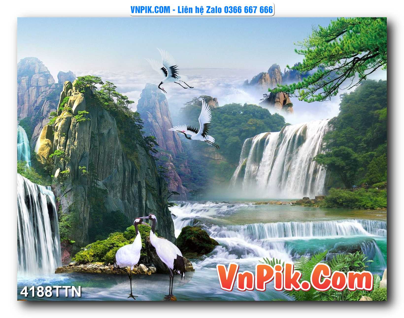 Tranh thác nước – Tranh phong thủy – Tranh treo tường mã 4188TTN