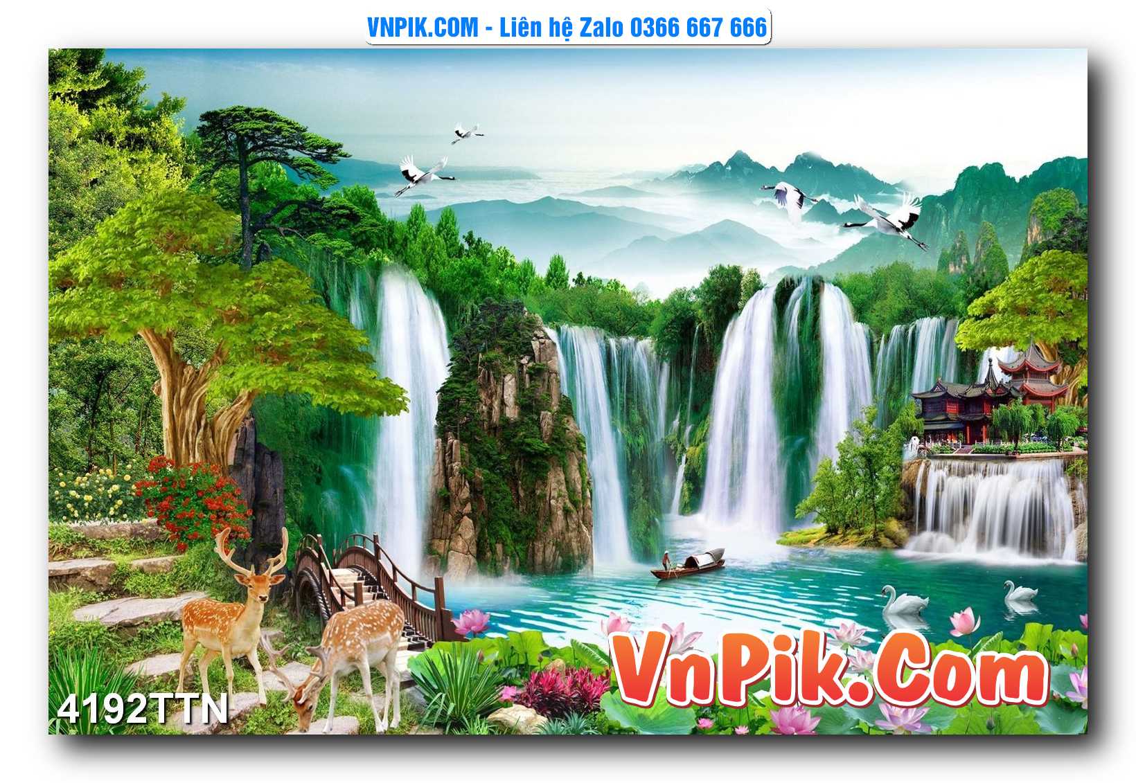 Tranh thác nước – Tranh phong thủy – Tranh treo tường mã 4192TTN