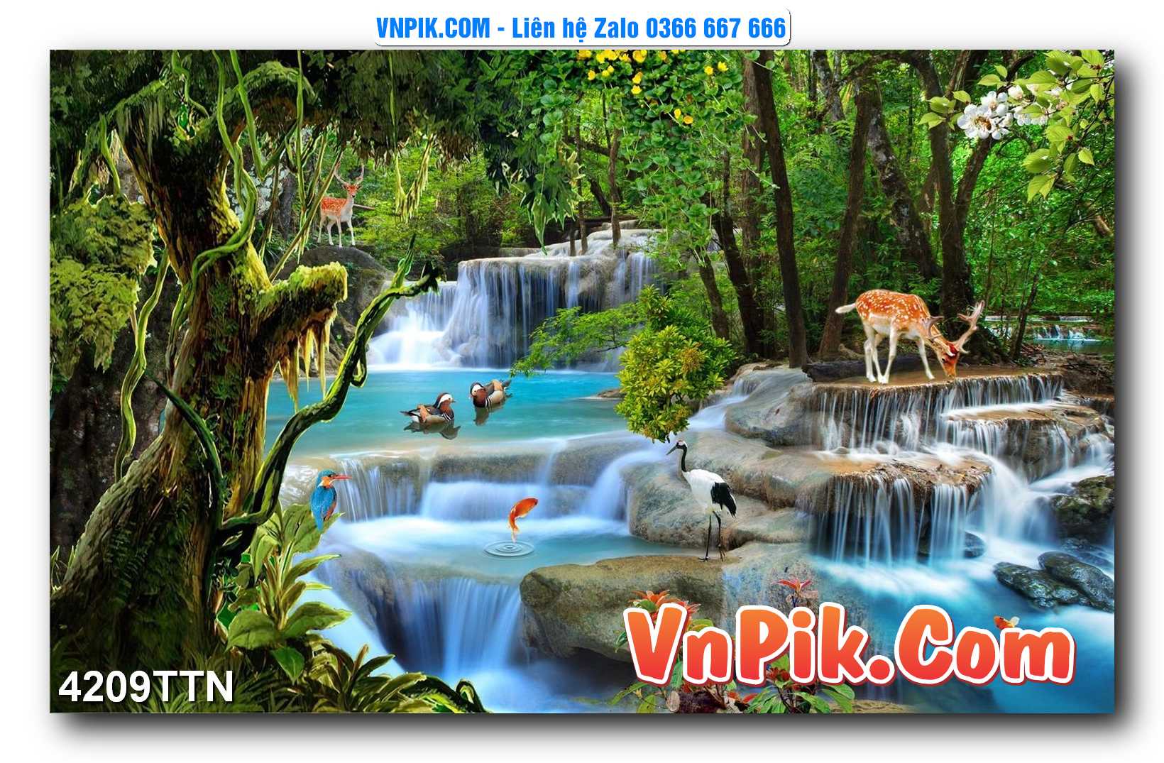 Tranh thác nước – Tranh phong thủy – Tranh treo tường mã 4209TTN