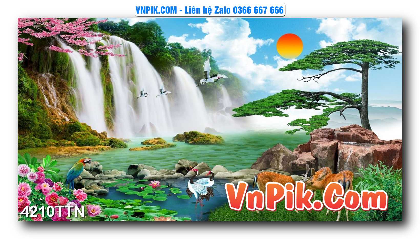 Tranh thác nước – Tranh phong thủy – Tranh treo tường mã 4210TTN