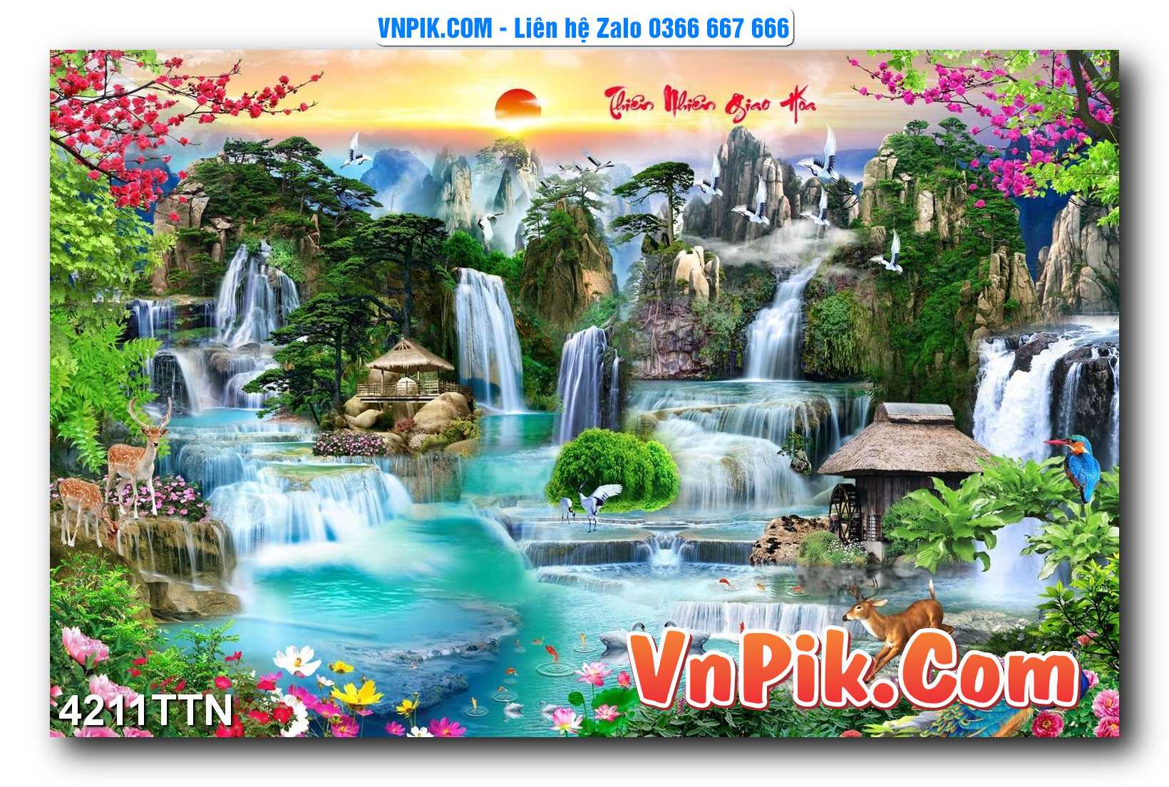 Tranh thác nước – Tranh phong thủy – Tranh treo tường mã 4211TTN