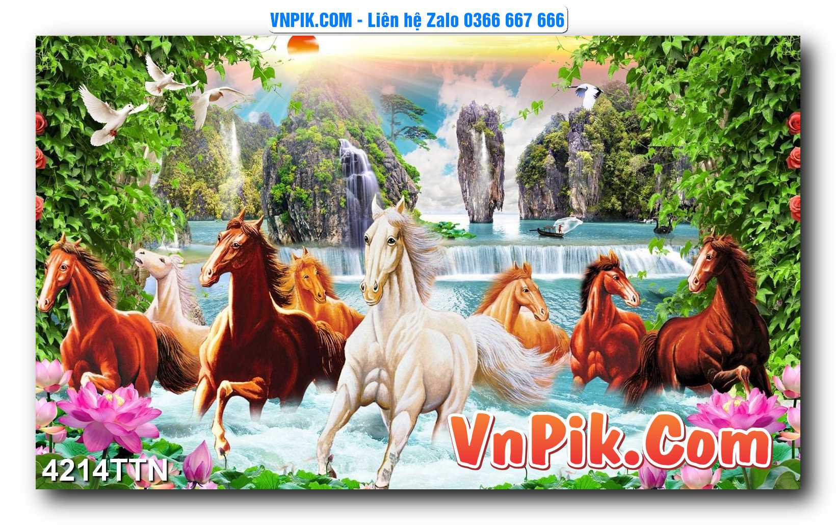 Tranh thác nước – Tranh phong thủy – Tranh treo tường mã 4214TTN