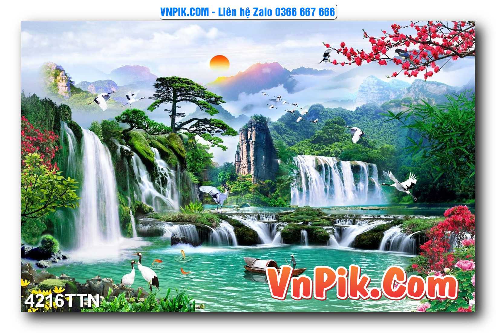 Tranh thác nước – Tranh phong thủy – Tranh treo tường mã 4216TTN
