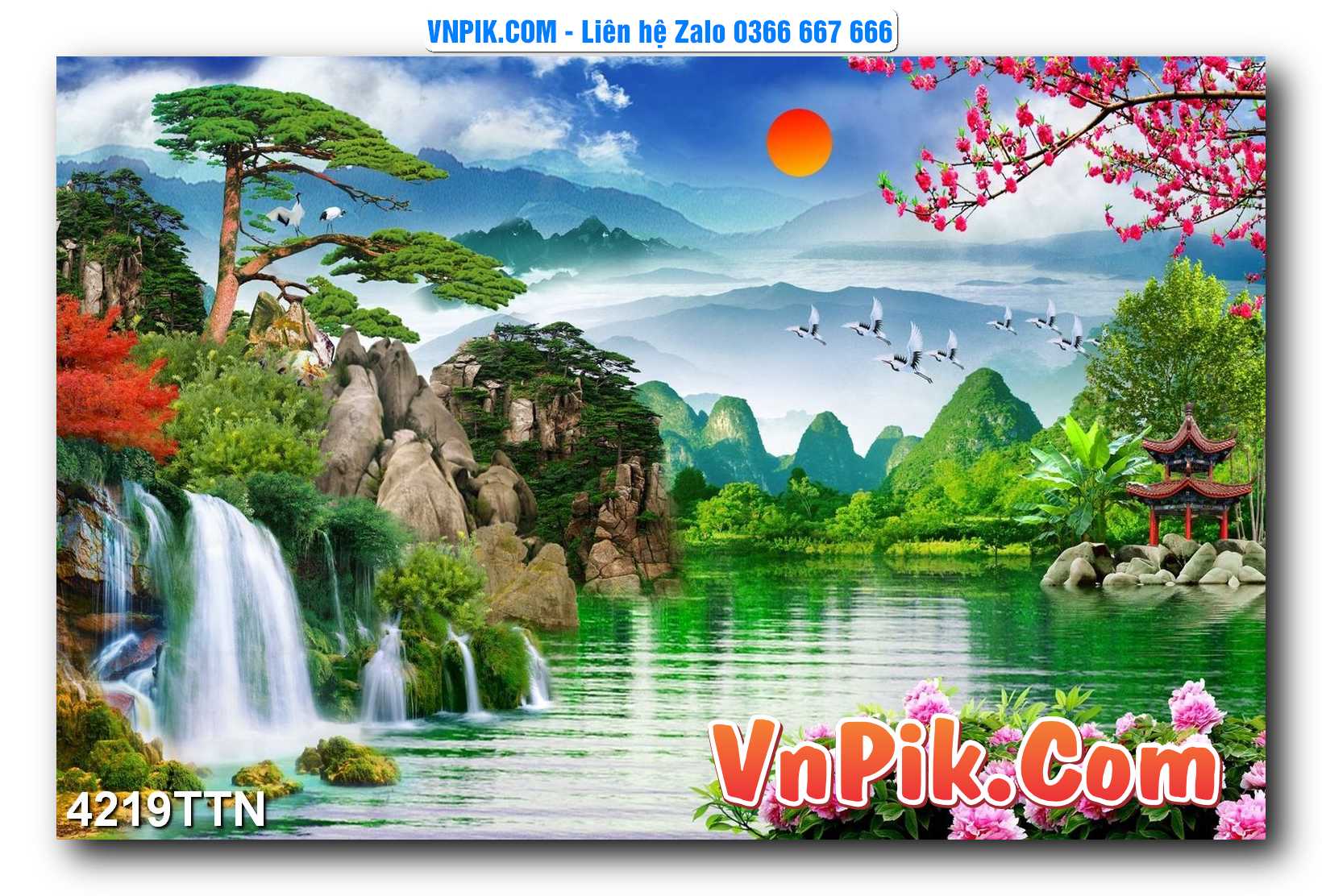 Tranh thác nước – Tranh phong thủy – Tranh treo tường mã 4219TTN