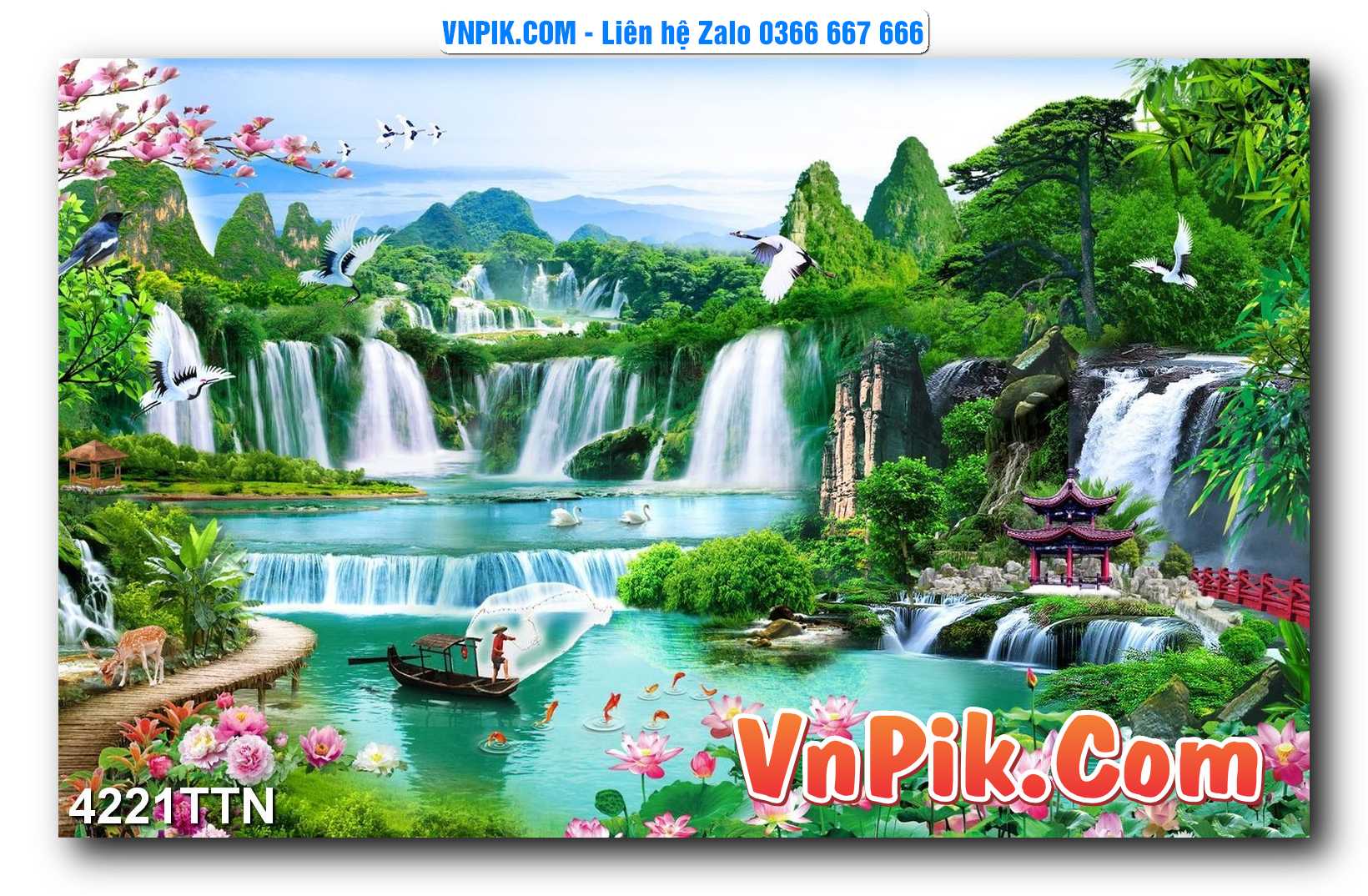 Tranh thác nước – Tranh phong thủy – Tranh treo tường mã 4221TTN