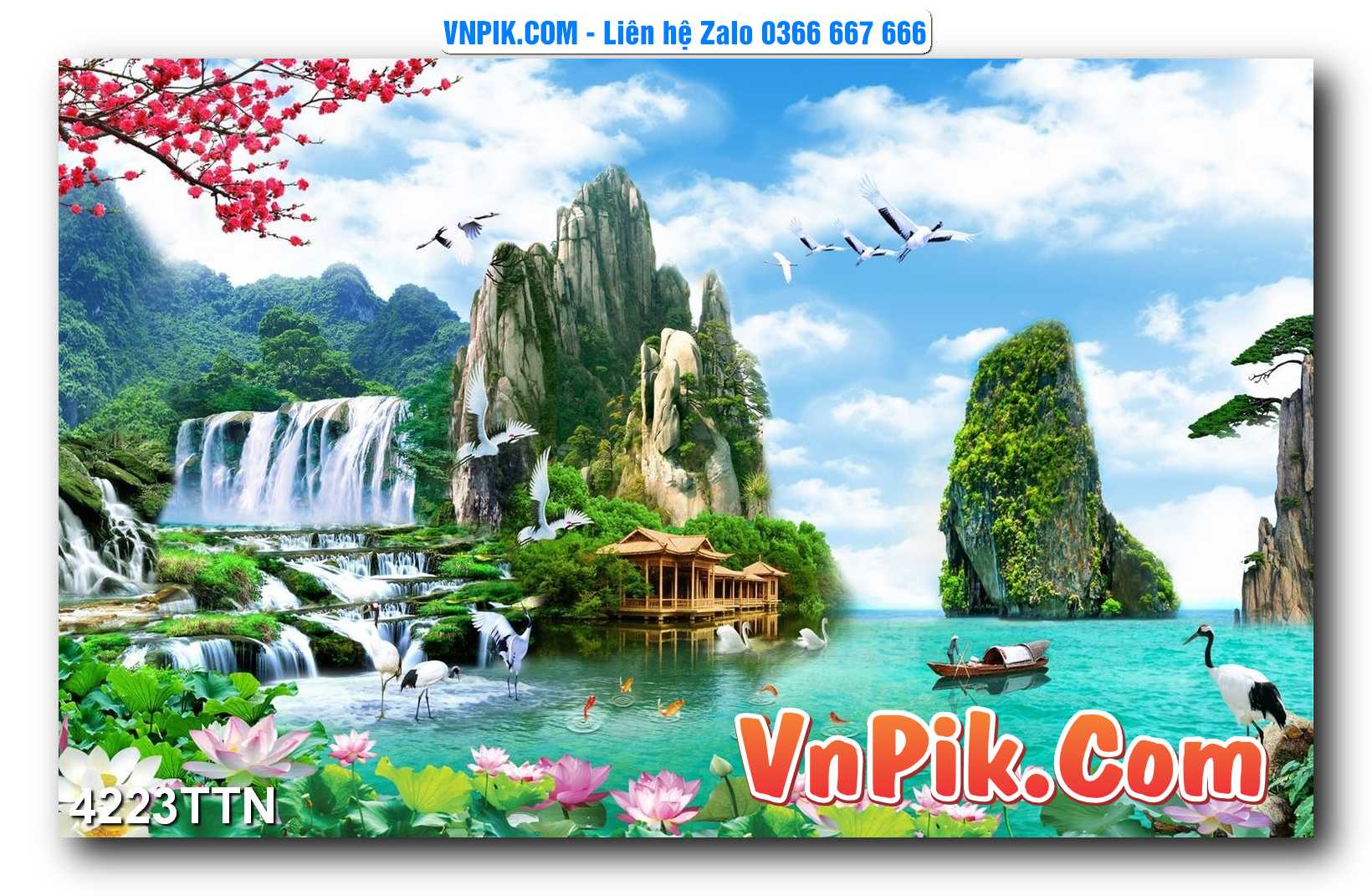 Tranh thác nước – Tranh phong thủy – Tranh treo tường mã 4223TTN