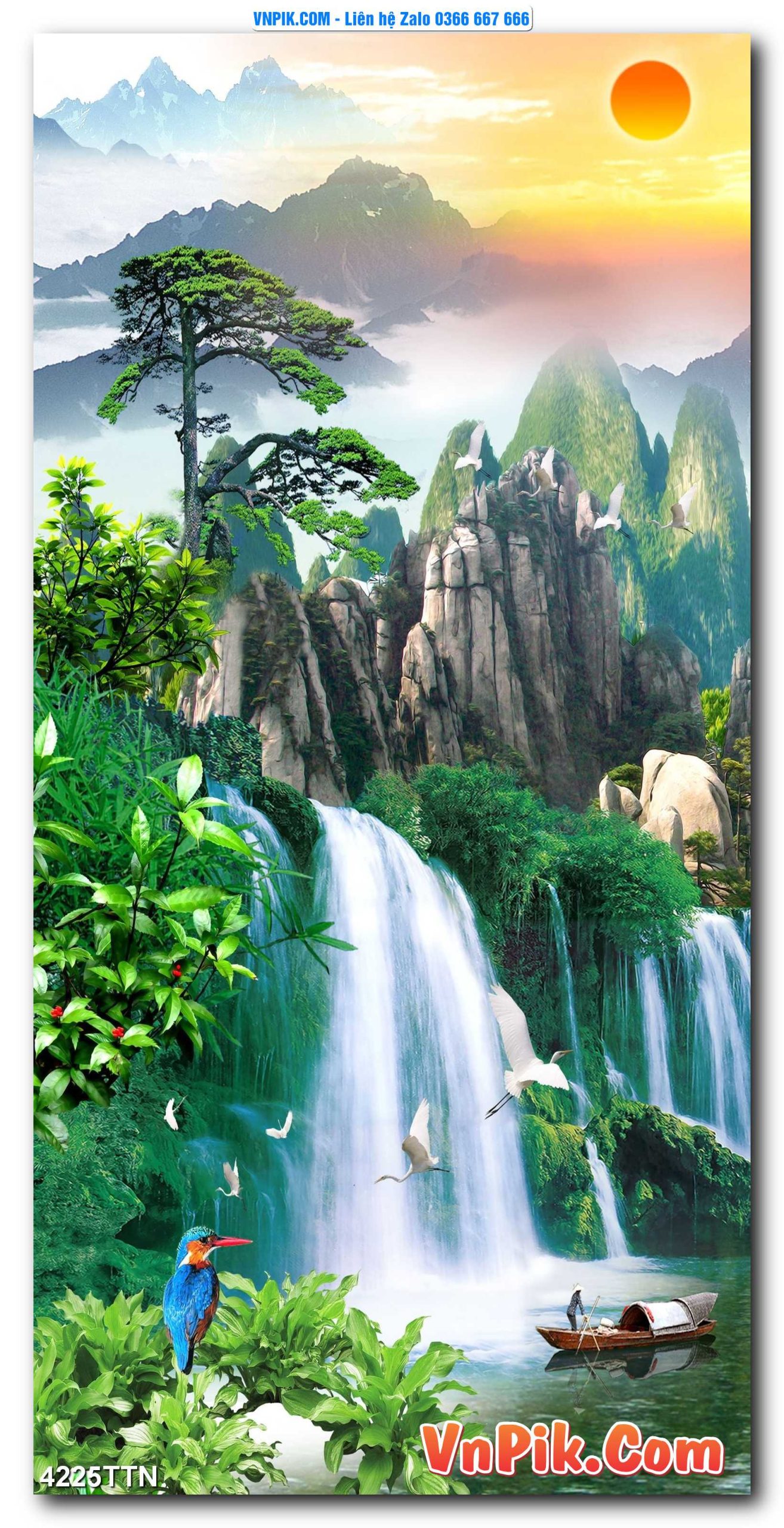 Tranh thác nước – Tranh phong thủy – Tranh treo tường mã 4225TTN