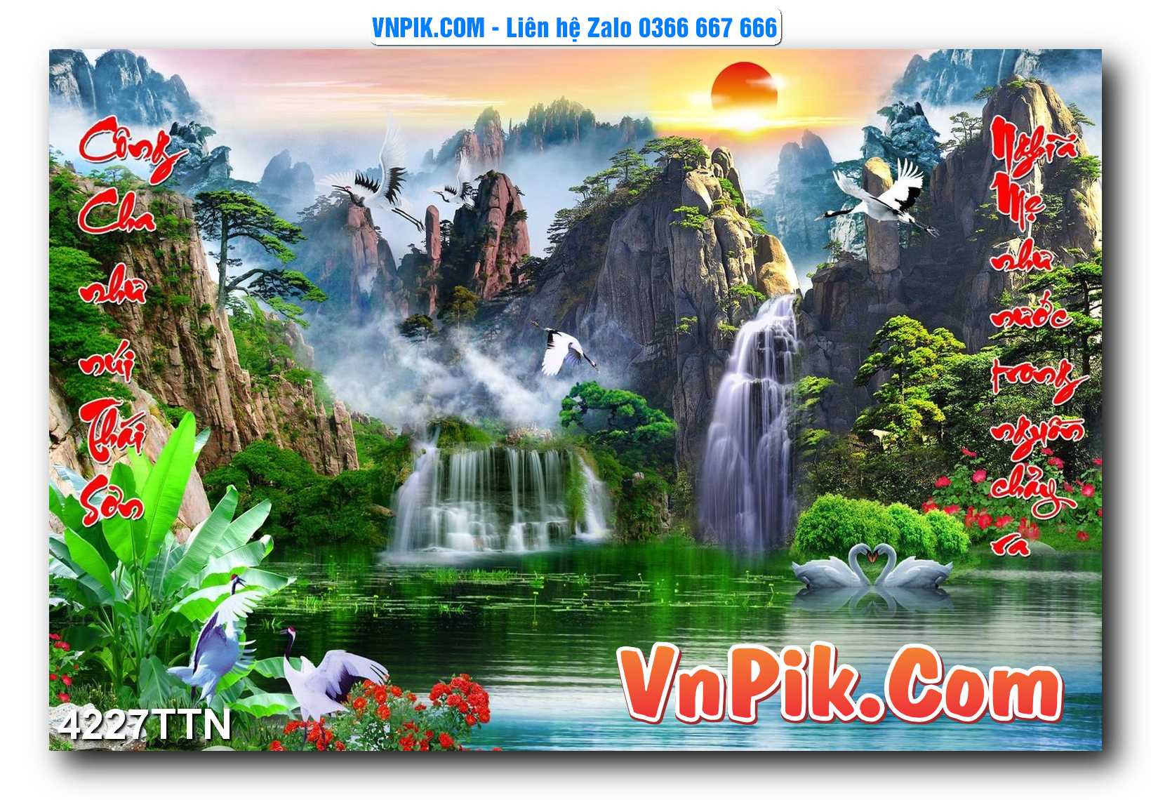 Tranh thác nước – Tranh phong thủy – Tranh treo tường mã 4227TTN