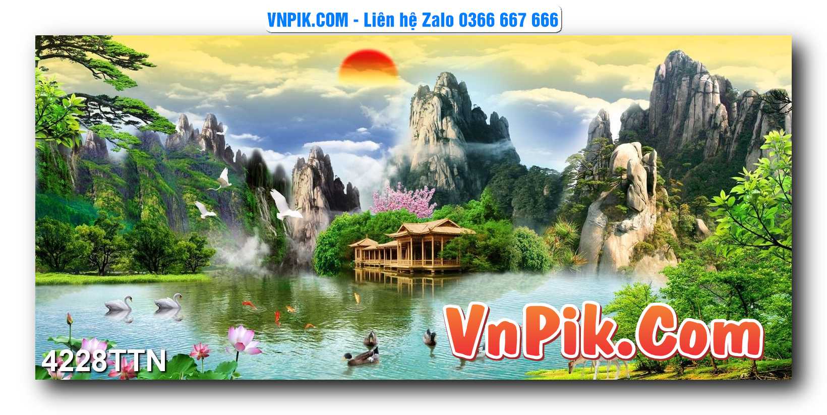 Tranh thác nước – Tranh phong thủy – Tranh treo tường mã 4228TTN