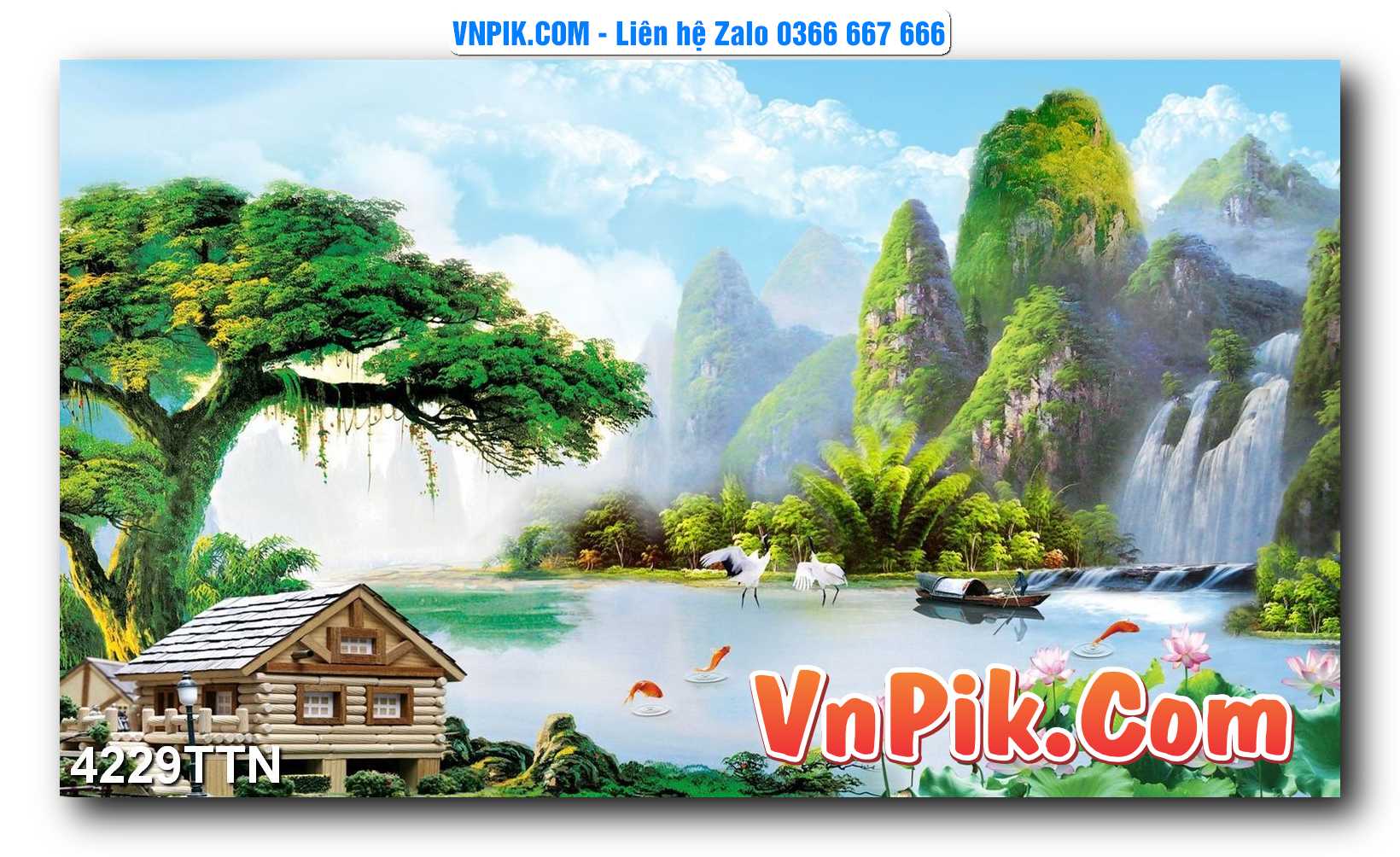 Tranh thác nước – Tranh phong thủy – Tranh treo tường mã 4229TTN