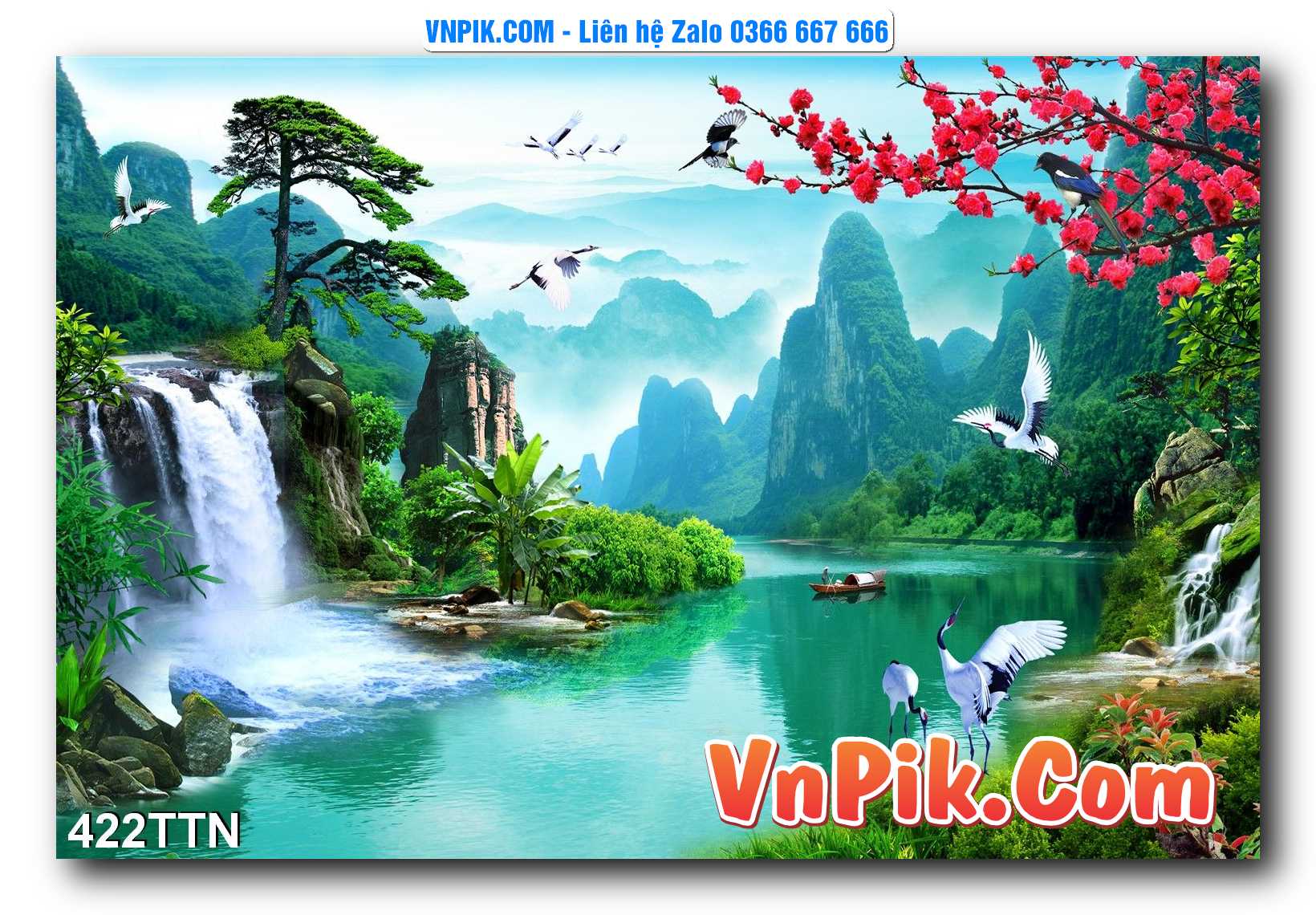 Tranh thác nước – Tranh phong thủy – Tranh treo tường mã 422TTN