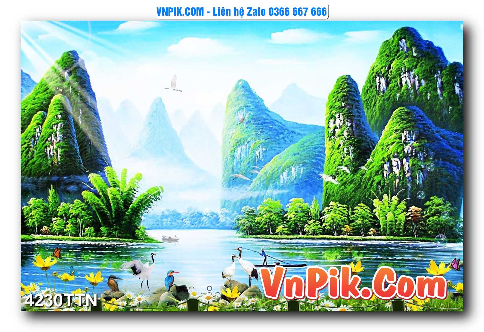 Tranh thác nước – Tranh phong thủy – Tranh treo tường mã 4230TTN