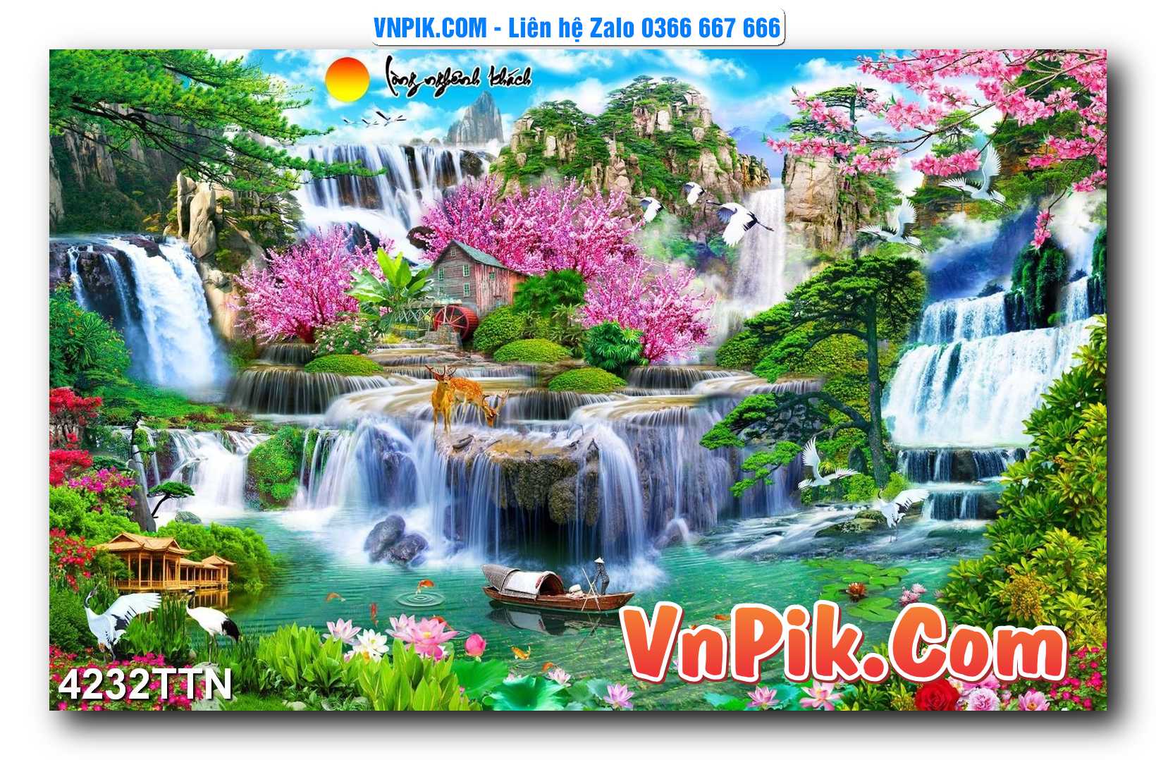 Tranh thác nước – Tranh phong thủy – Tranh treo tường mã 4232TTN