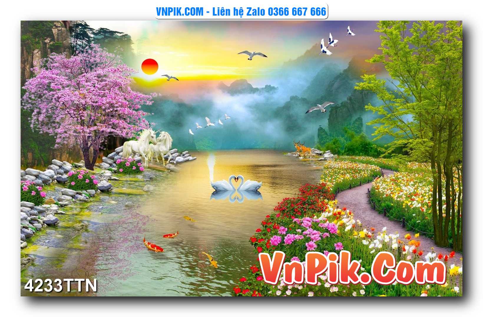 Tranh thác nước – Tranh phong thủy – Tranh treo tường mã 4233TTN