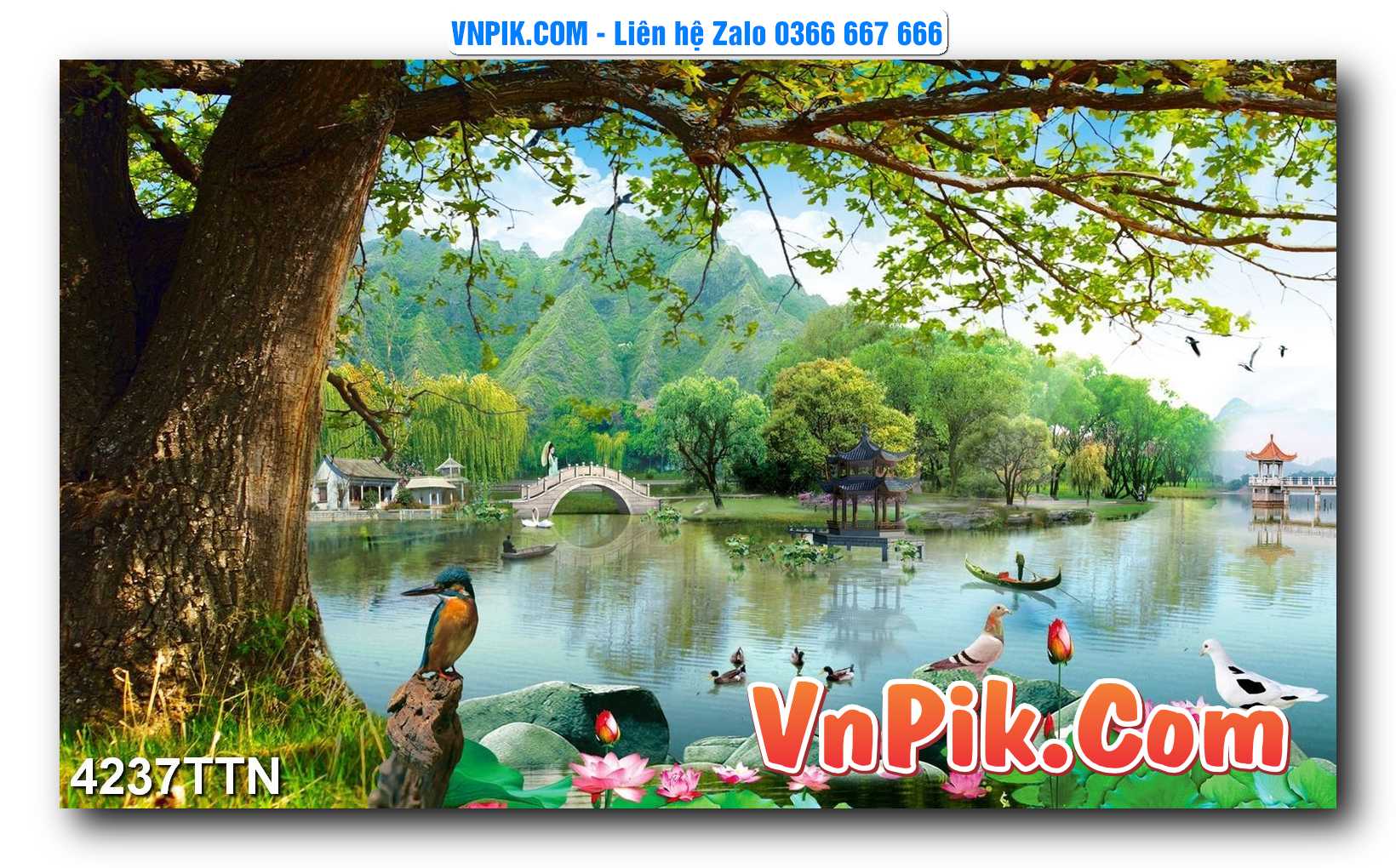 Tranh thác nước – Tranh phong thủy – Tranh treo tường mã 4237TTN