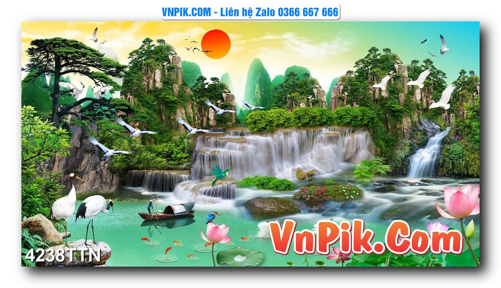Tranh thác nước – Tranh phong thủy – Tranh treo tường mã 4238TTN