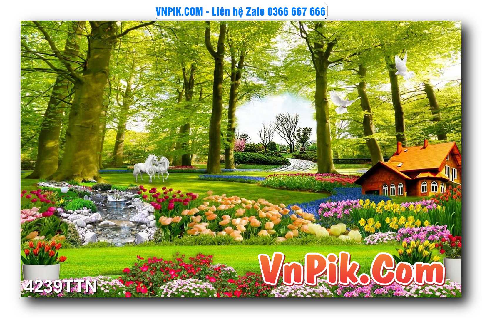 Tranh thác nước – Tranh phong thủy – Tranh treo tường mã 4239TTN