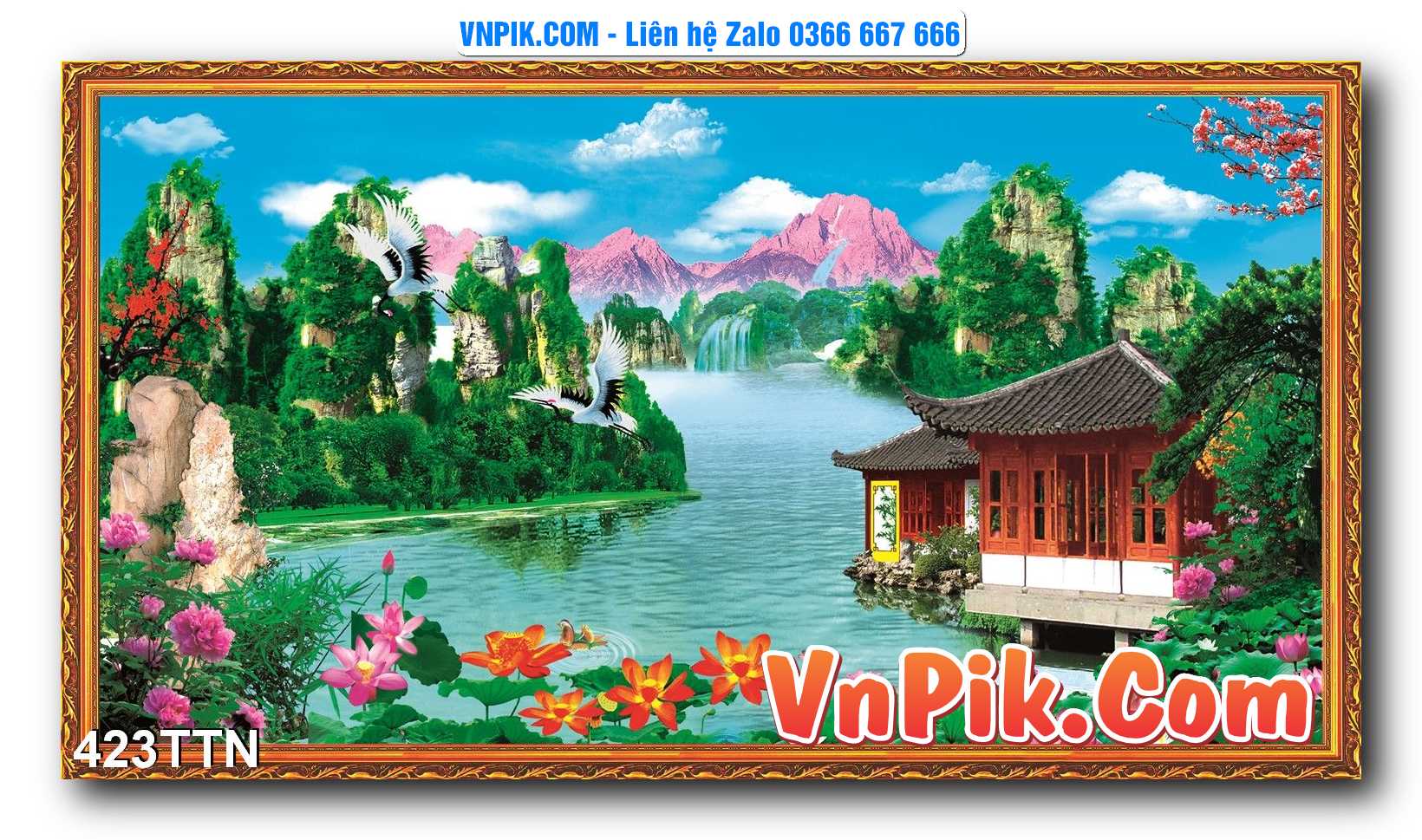 Tranh thác nước – Tranh phong thủy – Tranh treo tường mã 423TTN