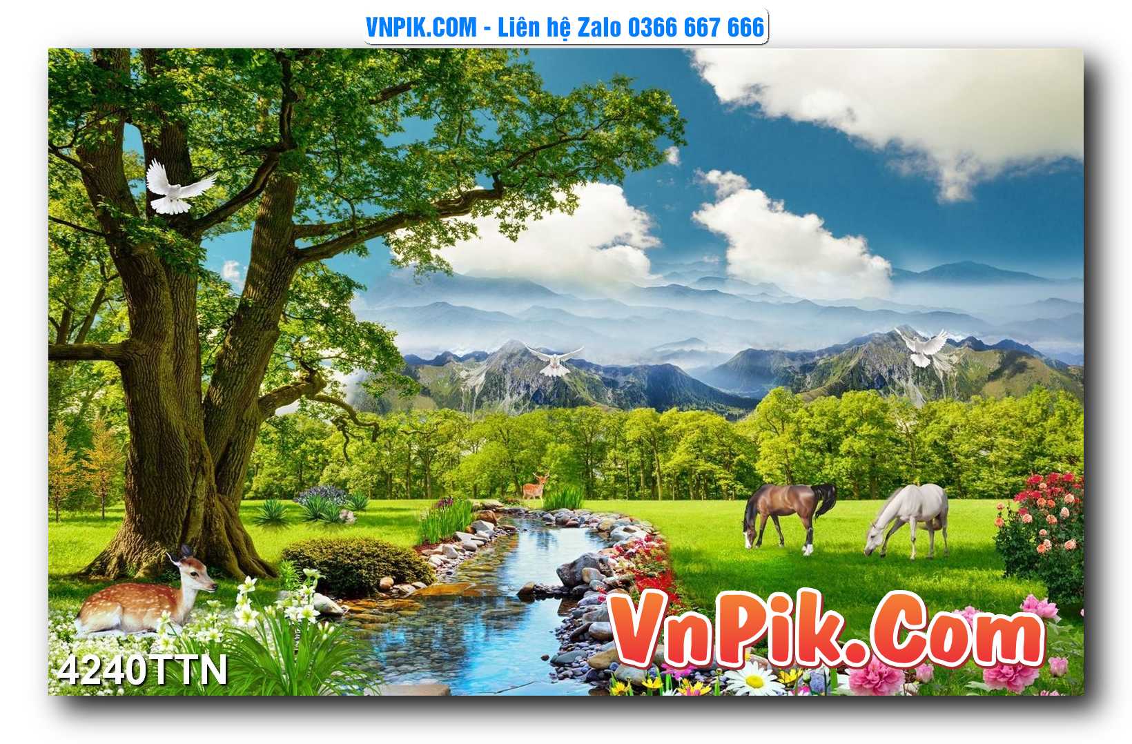 Tranh thác nước – Tranh phong thủy – Tranh treo tường mã 4240TTN