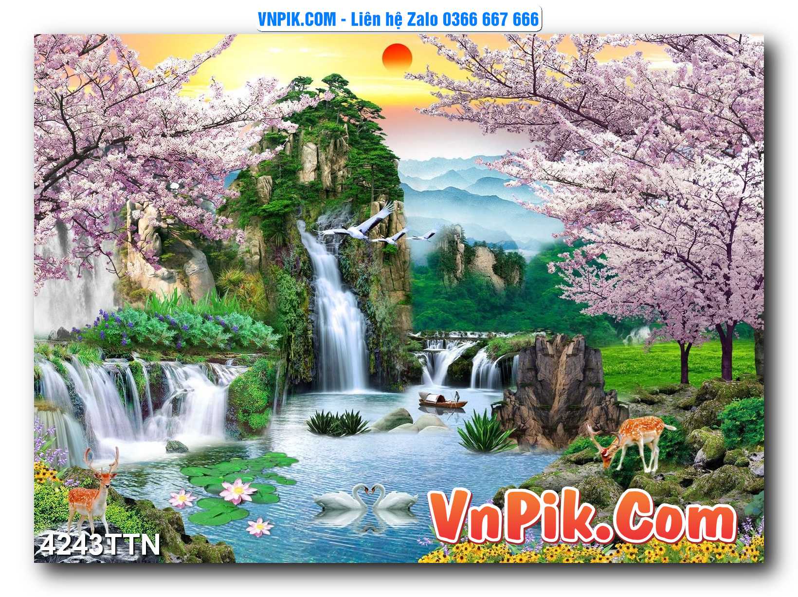 Tranh thác nước – Tranh phong thủy – Tranh treo tường mã 4243TTN