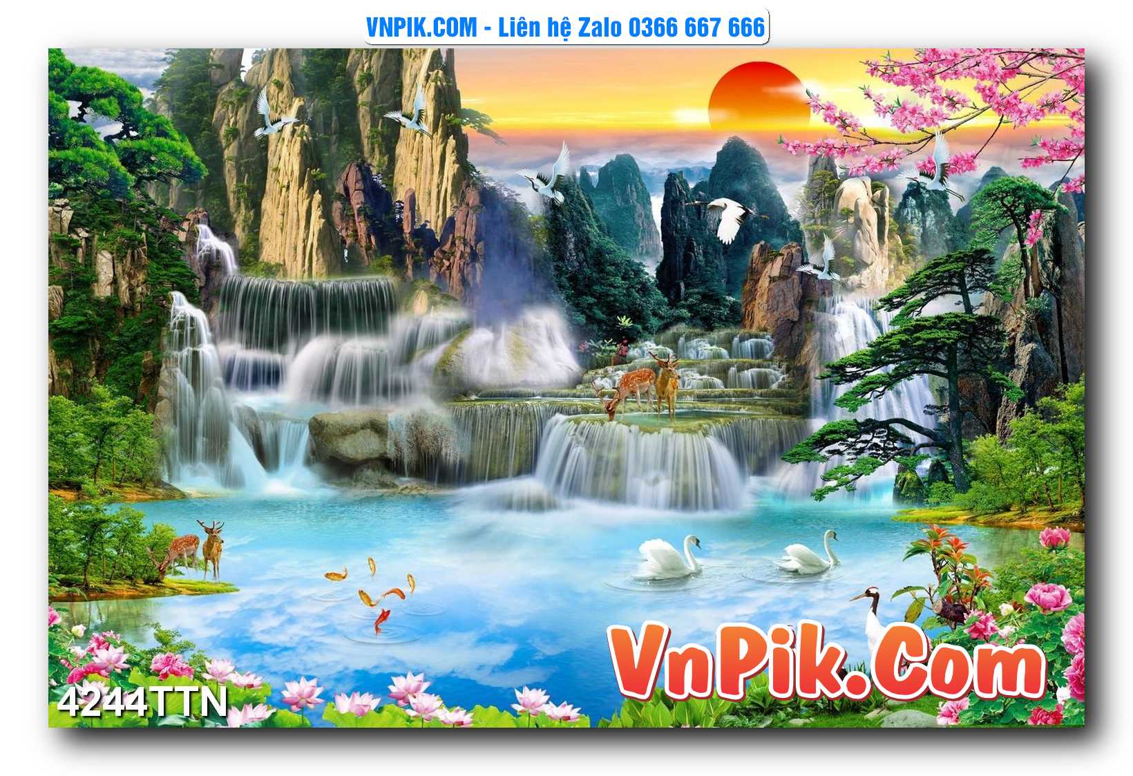 Tranh thác nước – Tranh phong thủy – Tranh treo tường mã 4244TTN