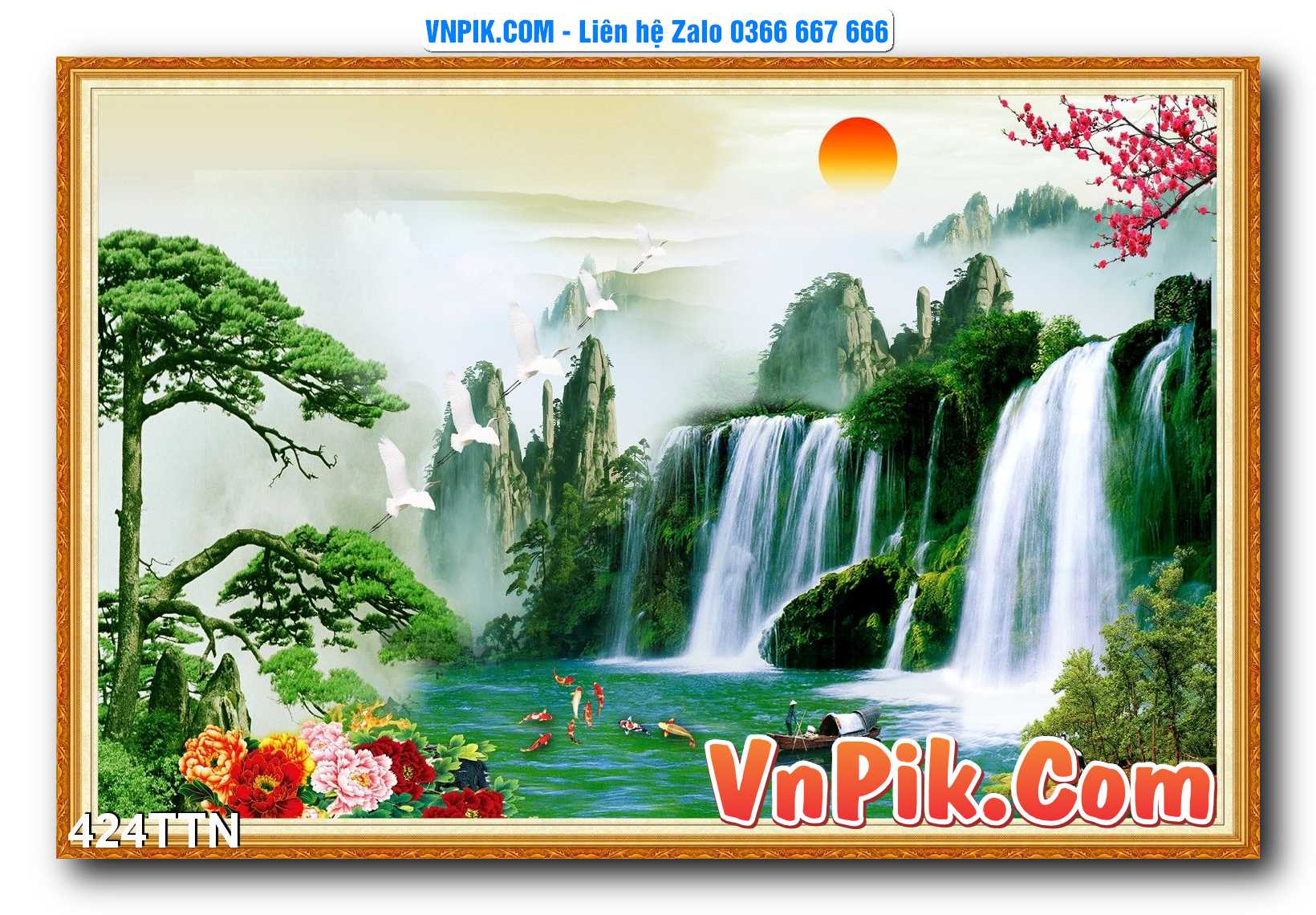 Tranh thác nước – Tranh phong thủy – Tranh treo tường mã 424TTN