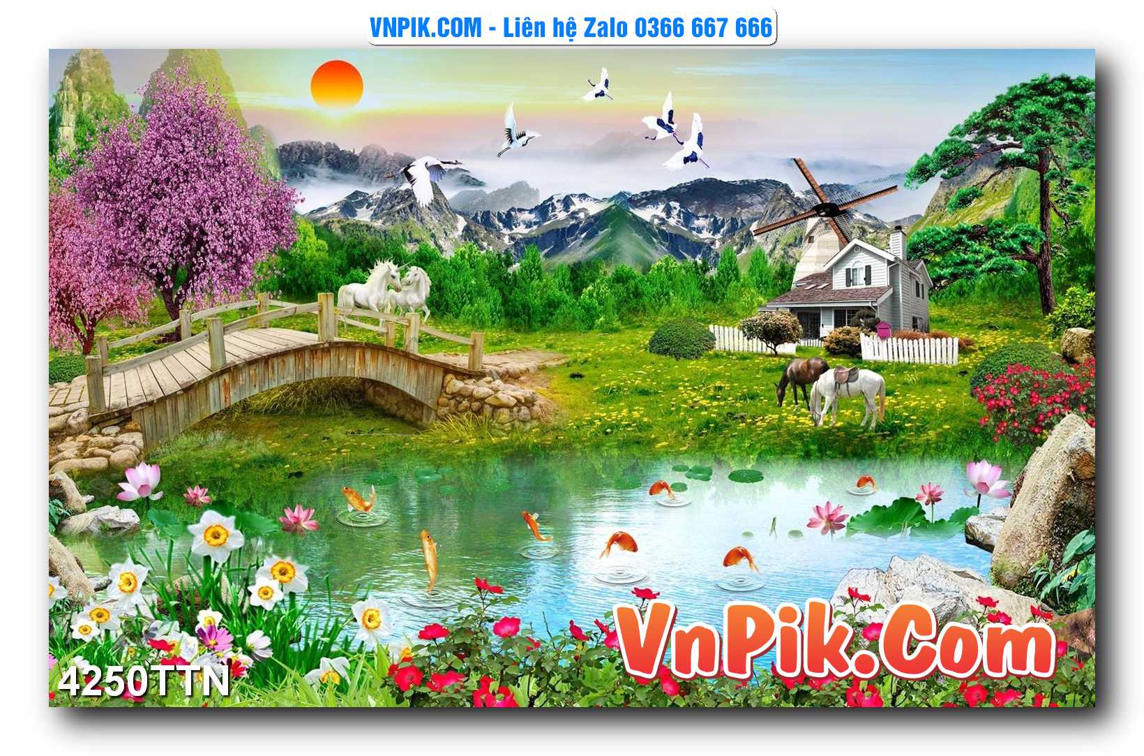 Tranh thác nước – Tranh phong thủy – Tranh treo tường mã 4250TTN