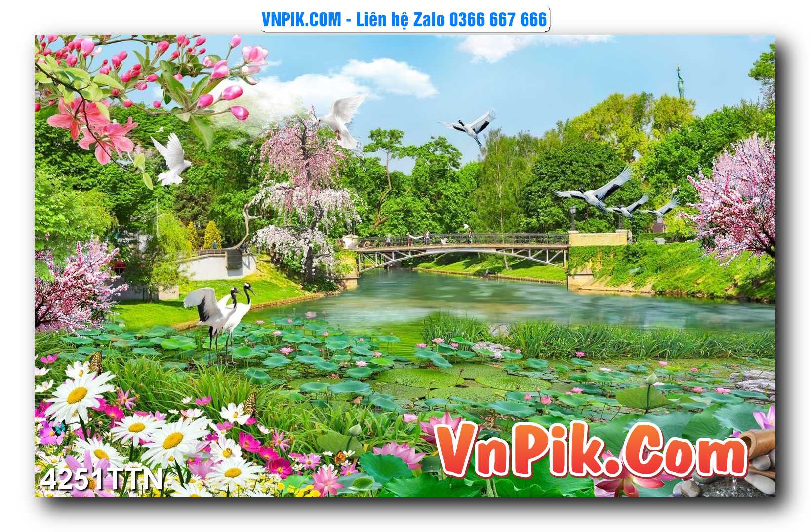 Tranh thác nước – Tranh phong thủy – Tranh treo tường mã 4251TTN