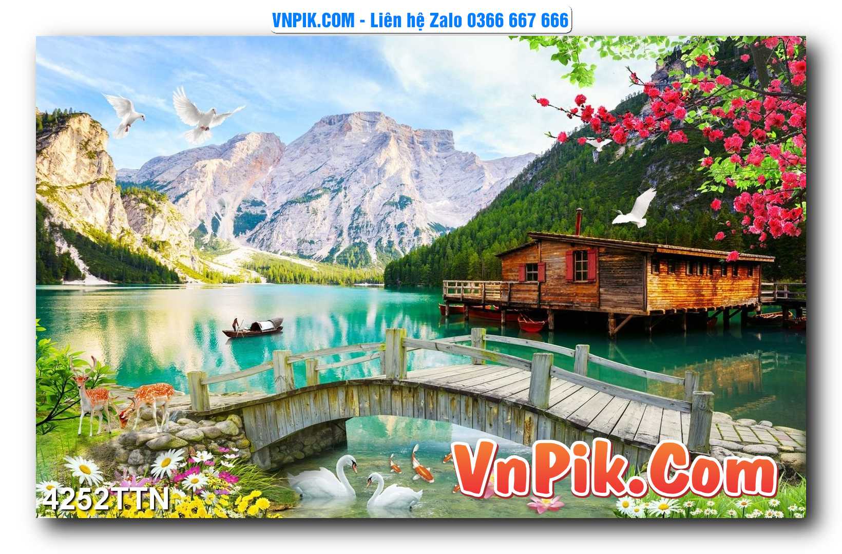 Tranh thác nước – Tranh phong thủy – Tranh treo tường mã 4252TTN
