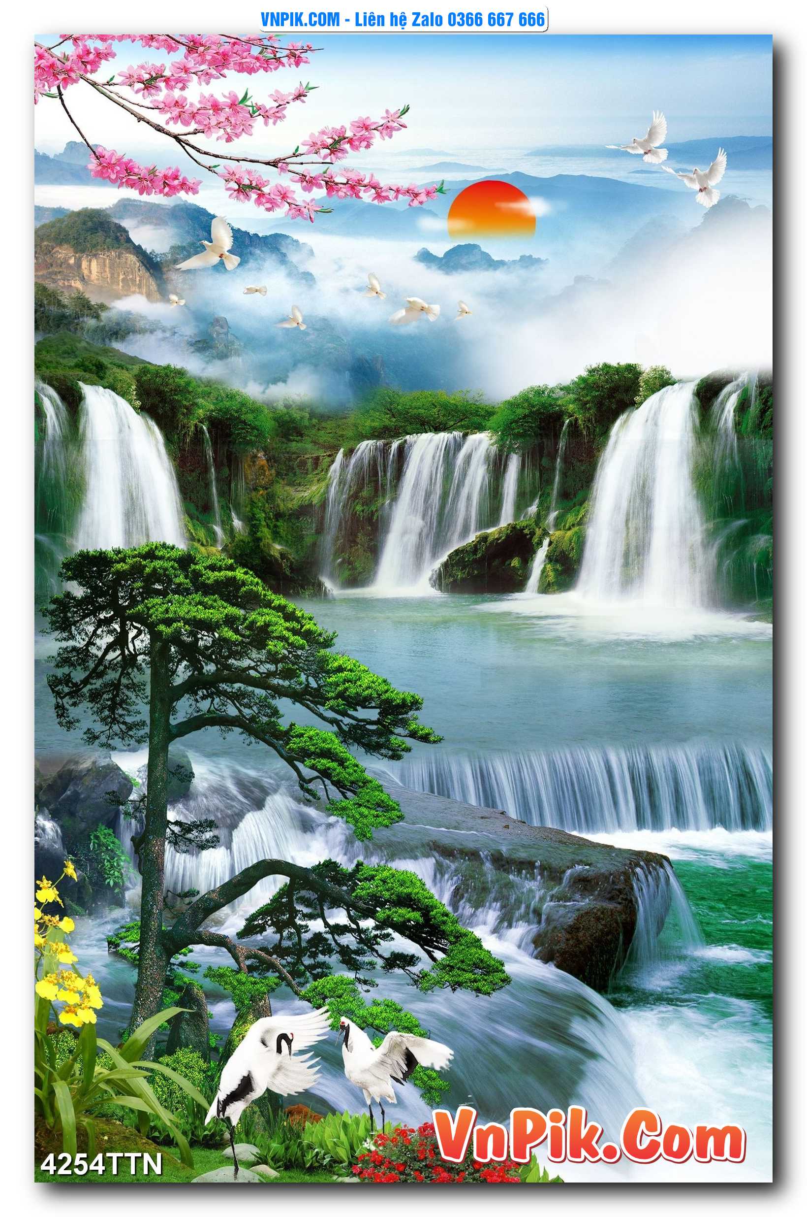Tranh thác nước – Tranh phong thủy – Tranh treo tường mã 4254TTN