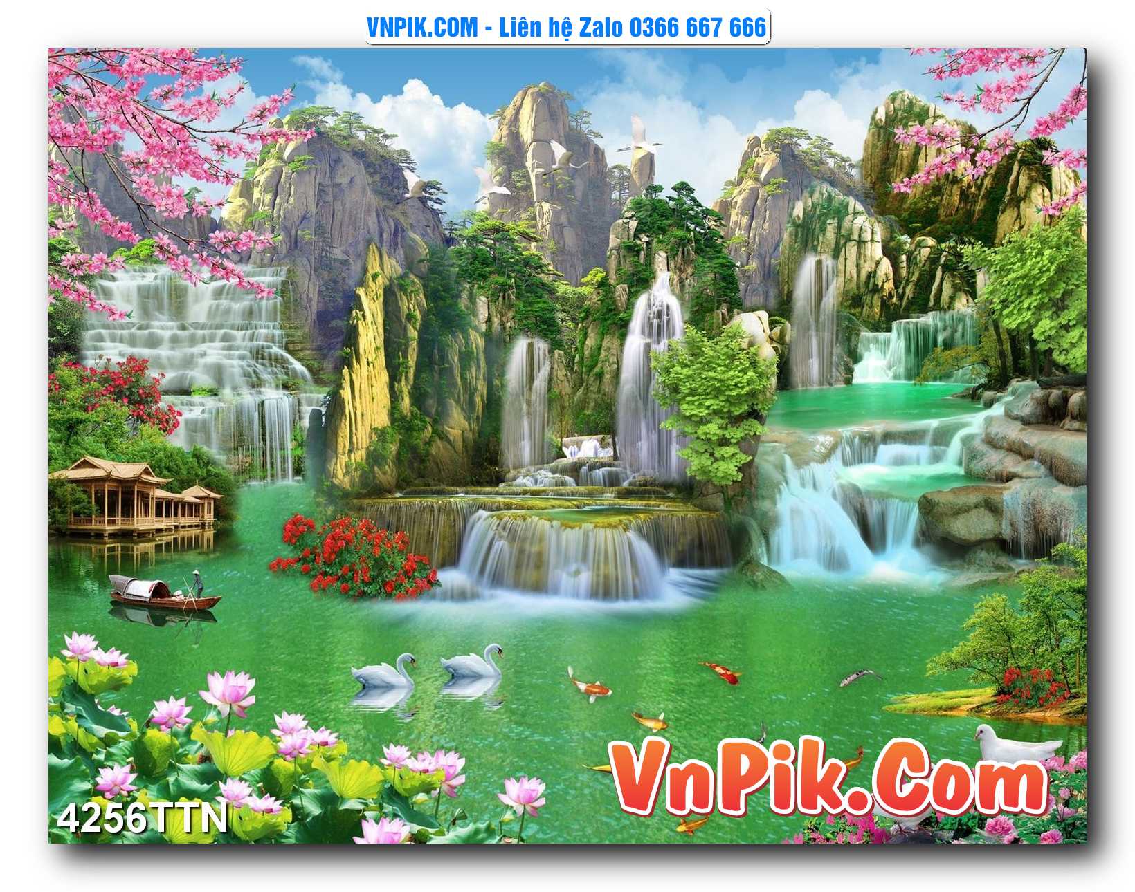 Tranh thác nước – Tranh phong thủy – Tranh treo tường mã 4256TTN