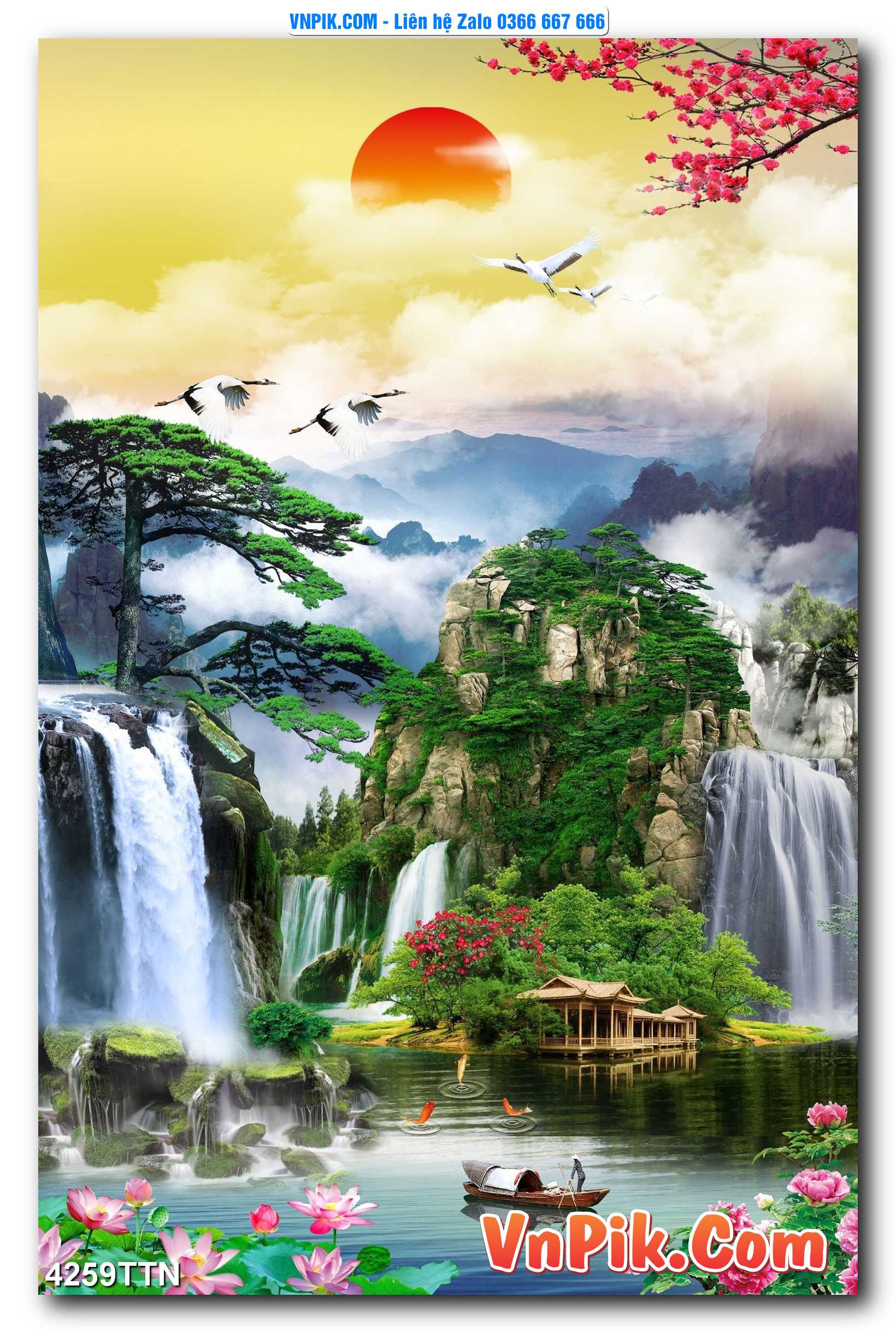 Tranh thác nước – Tranh phong thủy – Tranh treo tường mã 4259TTN