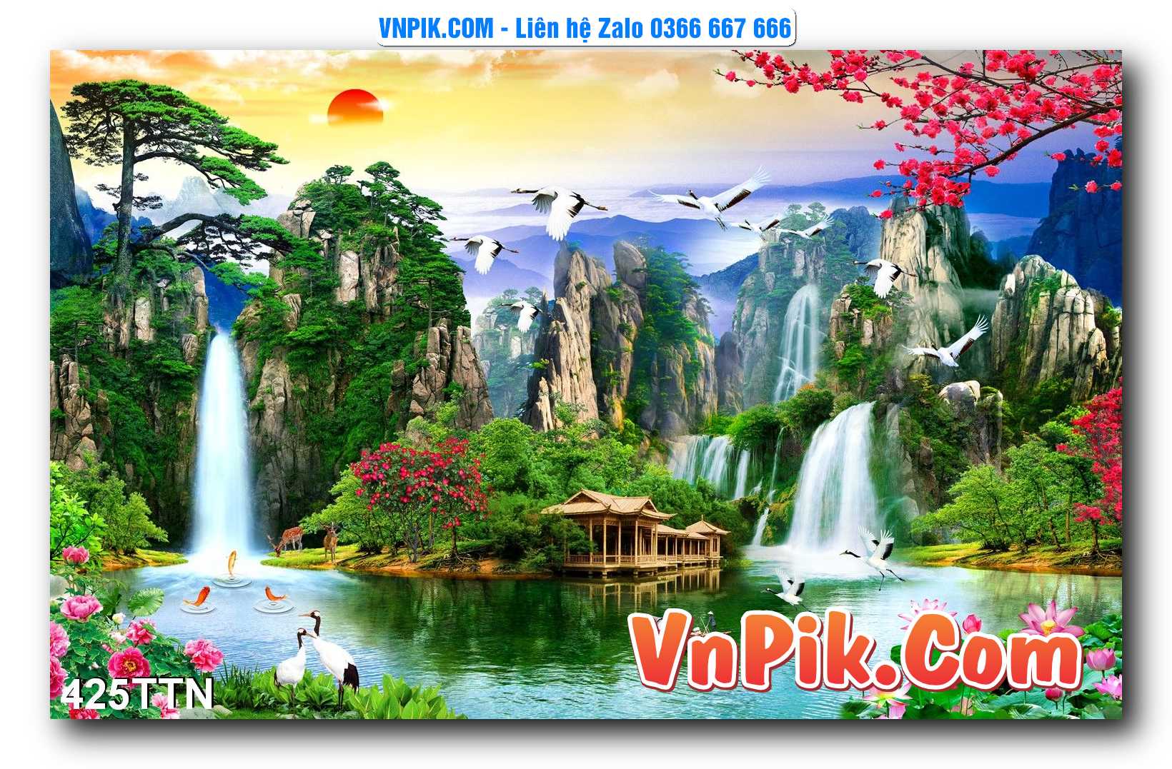 Tranh thác nước – Tranh phong thủy – Tranh treo tường mã 425TTN