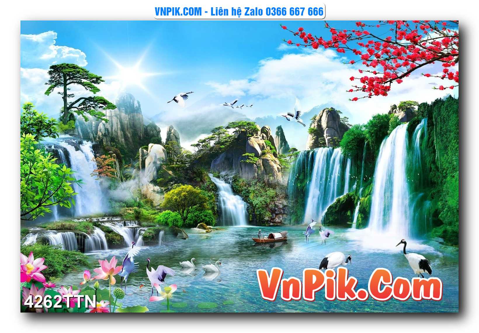Tranh thác nước – Tranh phong thủy – Tranh treo tường mã 4262TTN