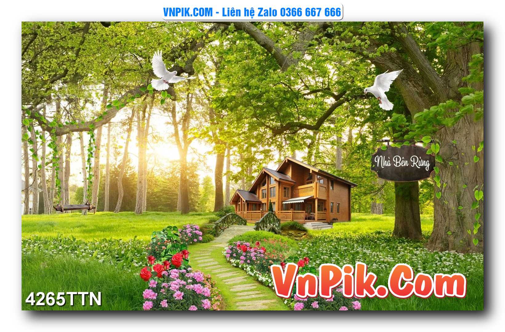 Tranh thác nước – Tranh phong thủy – Tranh treo tường mã 4265TTN
