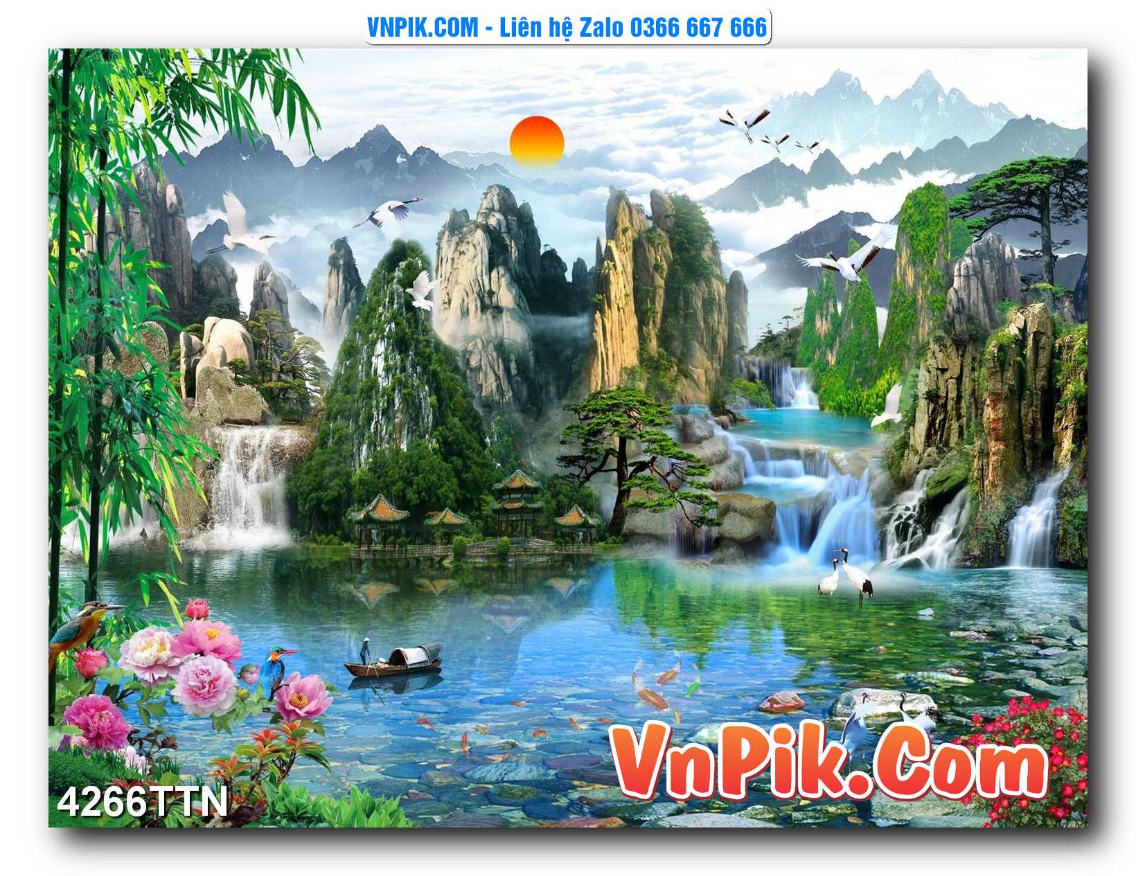 Tranh thác nước – Tranh phong thủy – Tranh treo tường mã 4266TTN