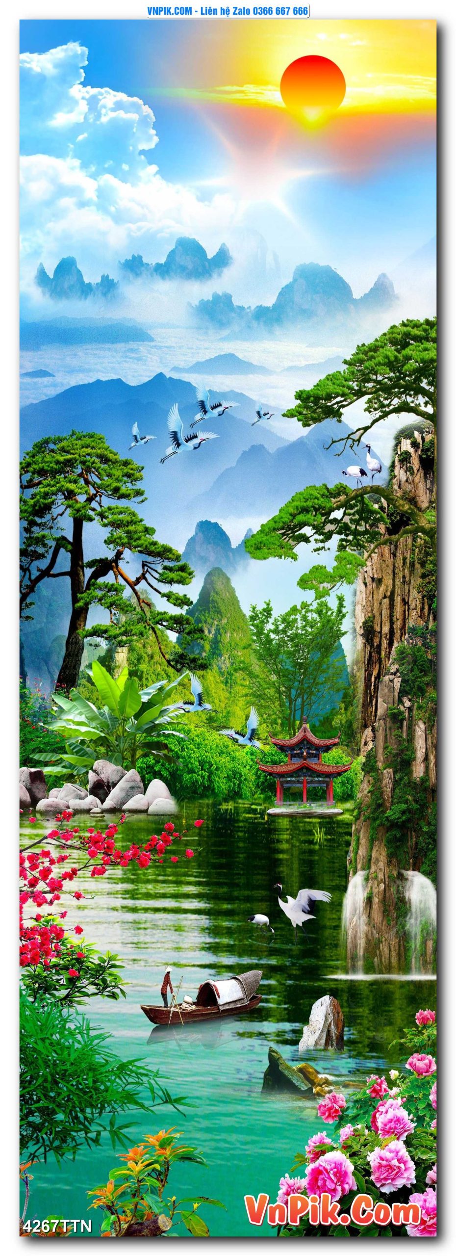 Tranh thác nước – Tranh phong thủy – Tranh treo tường mã 4267TTN