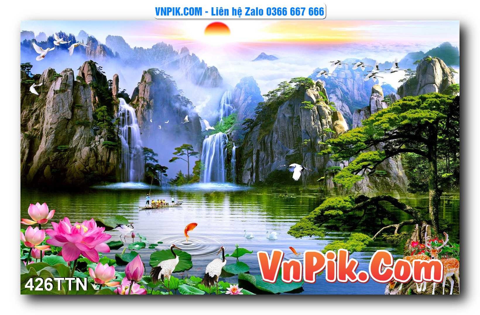 Tranh thác nước – Tranh phong thủy – Tranh treo tường mã 426TTN