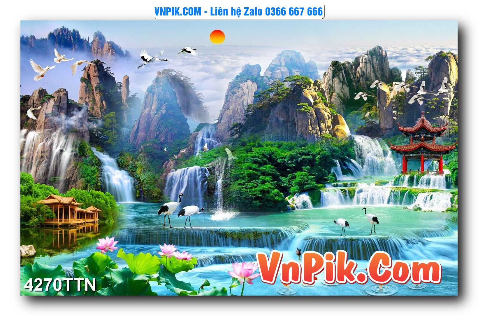 Tranh thác nước – Tranh phong thủy – Tranh treo tường mã 4270TTN