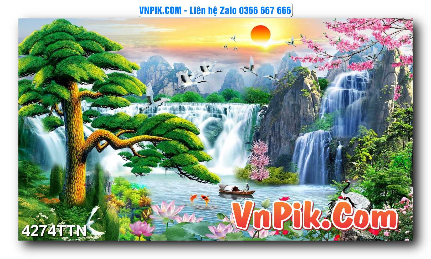 Tranh thác nước – Tranh phong thủy – Tranh treo tường mã 4274TTN