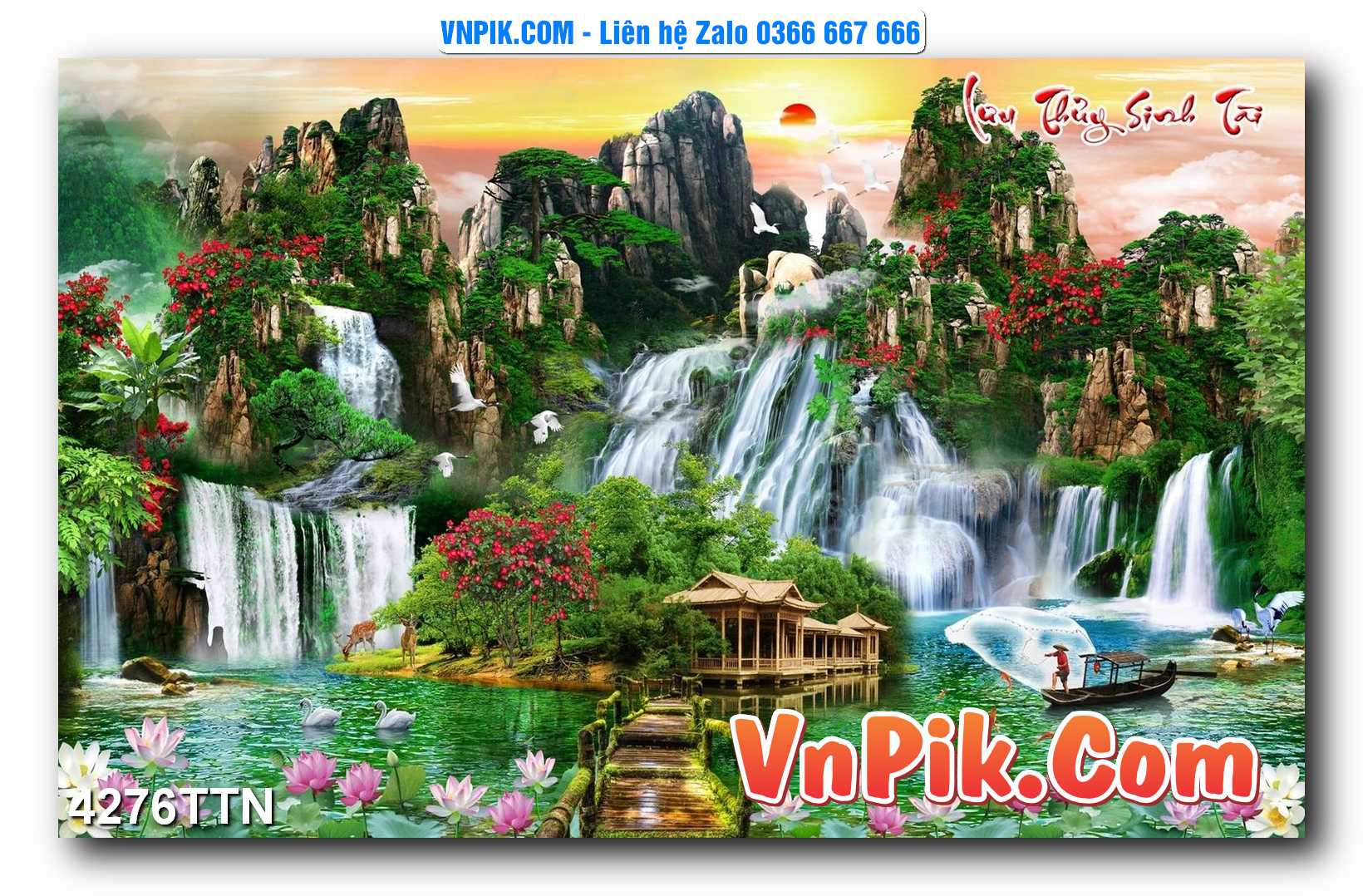 Tranh thác nước – Tranh phong thủy – Tranh treo tường mã 4276TTN