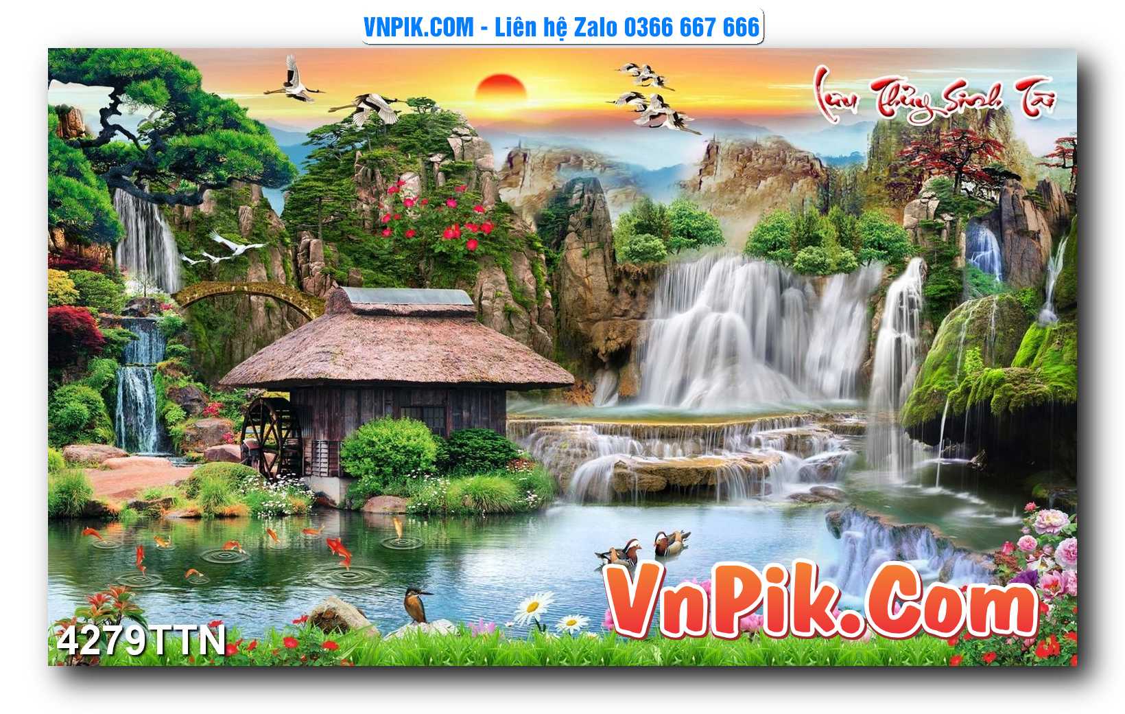 Tranh thác nước – Tranh phong thủy – Tranh treo tường mã 4279TTN