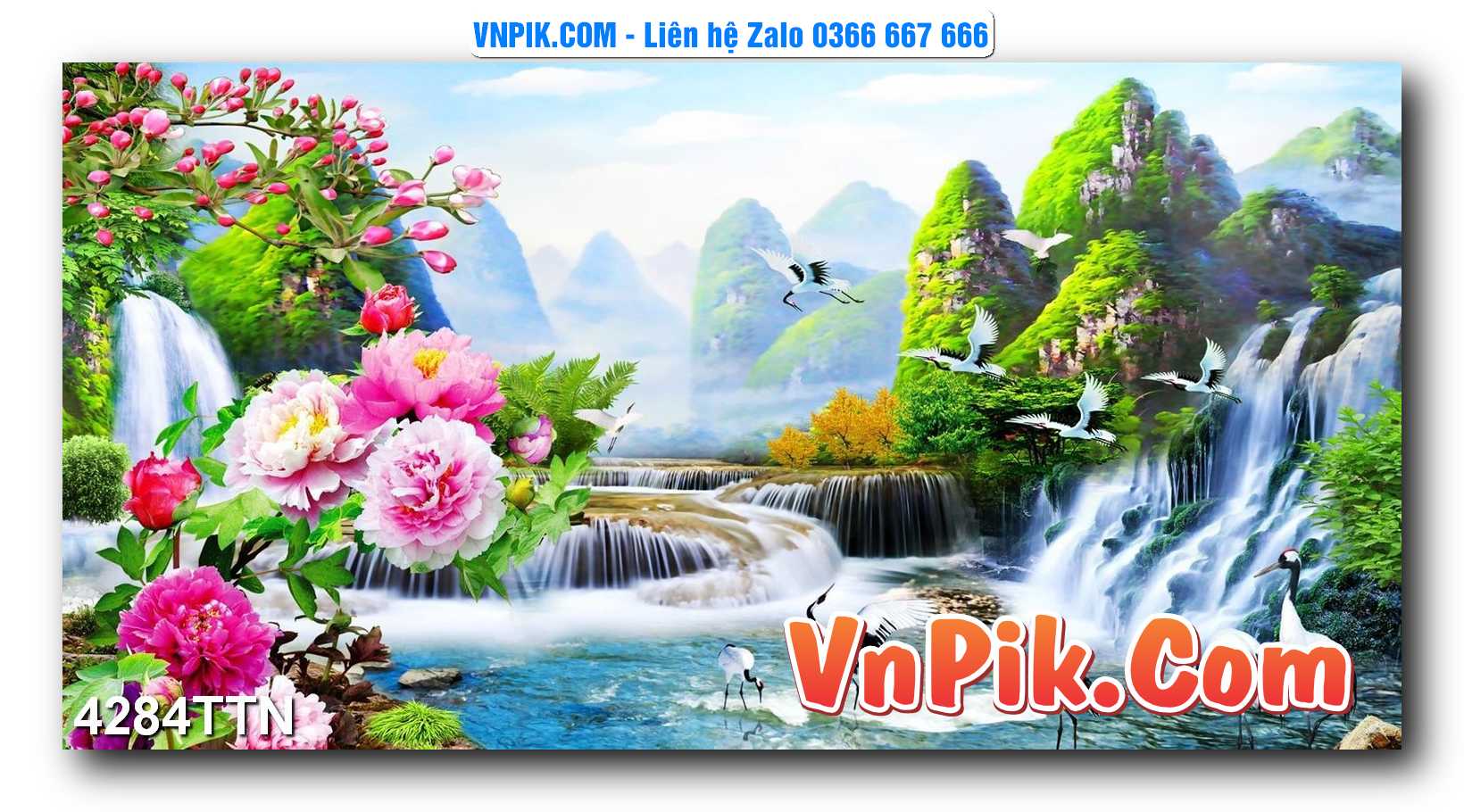 Tranh thác nước – Tranh phong thủy – Tranh treo tường mã 4284TTN