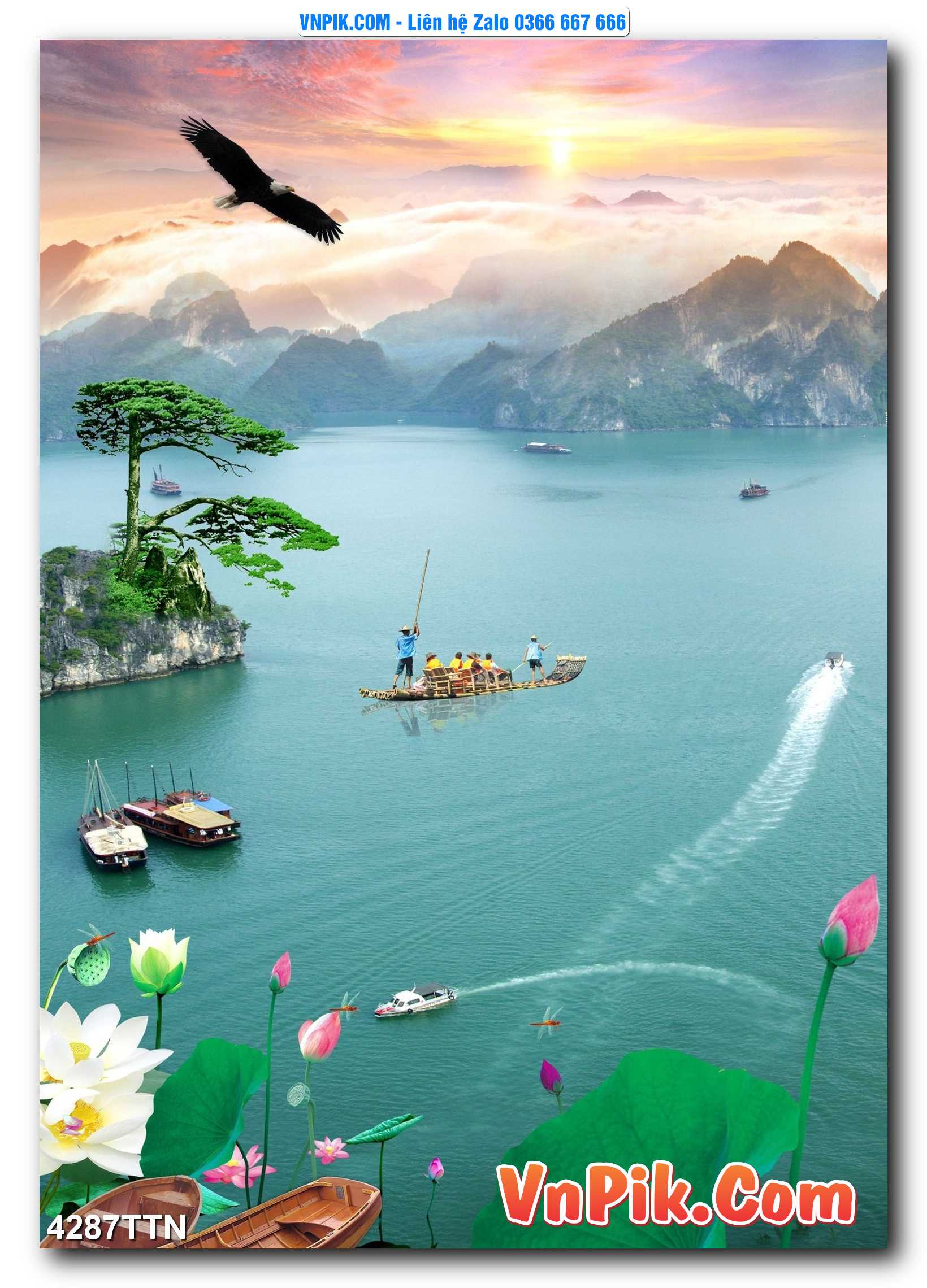 Tranh thác nước – Tranh phong thủy – Tranh treo tường mã 4287TTN