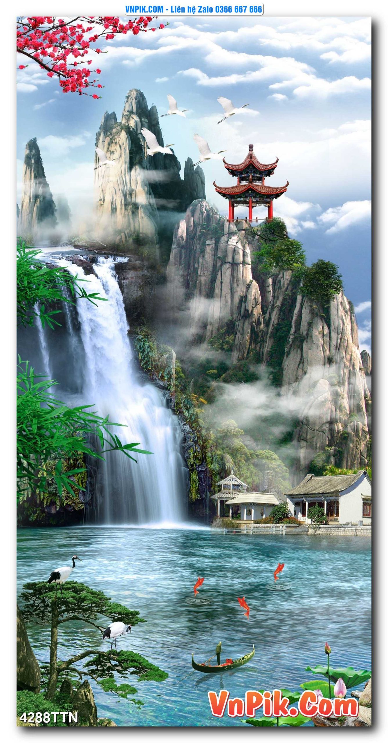 Tranh thác nước – Tranh phong thủy – Tranh treo tường mã 4288TTN