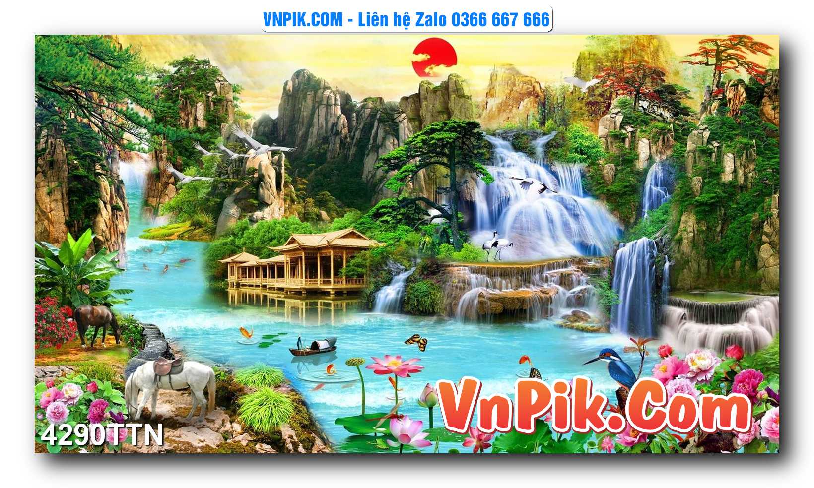 Tranh thác nước – Tranh phong thủy – Tranh treo tường mã 4290TTN